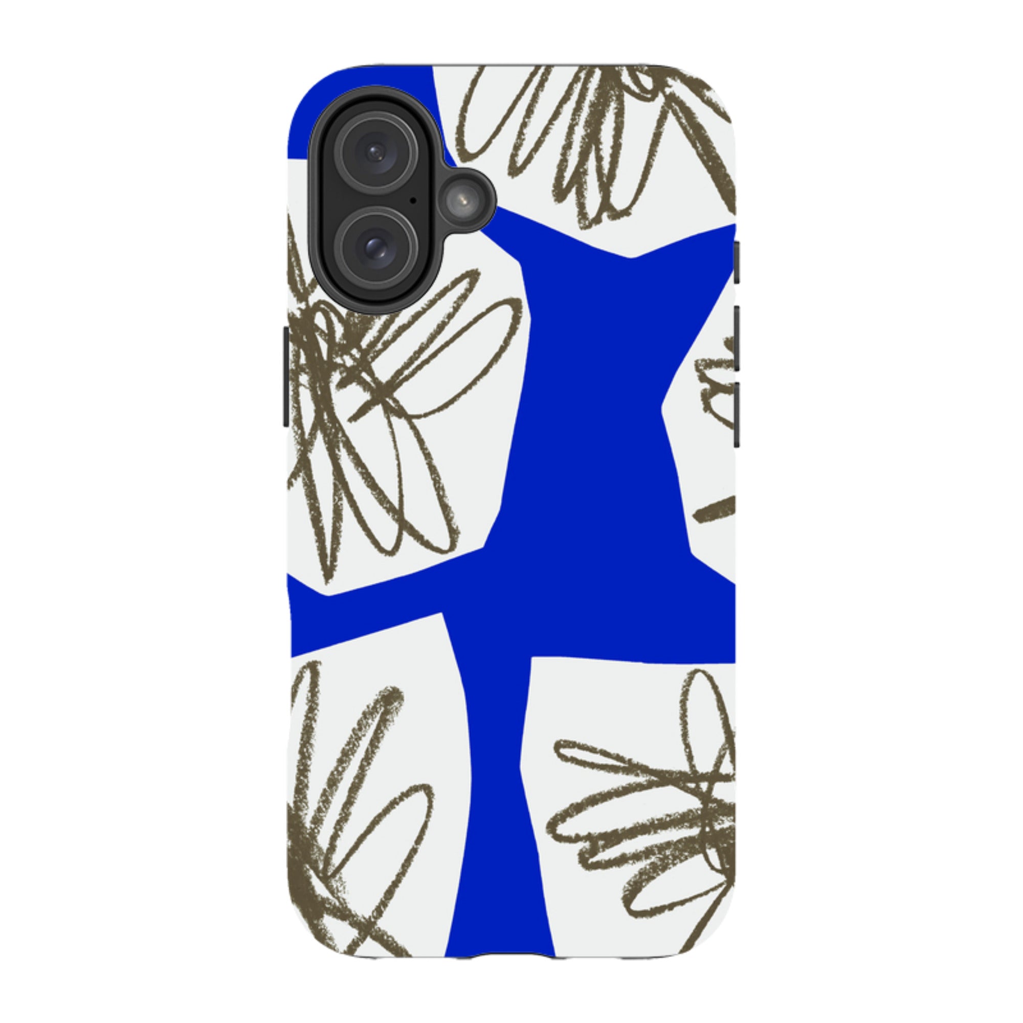 iPhone MagSafe Tough Case - Blue Collage Flower By Kitty Joseph