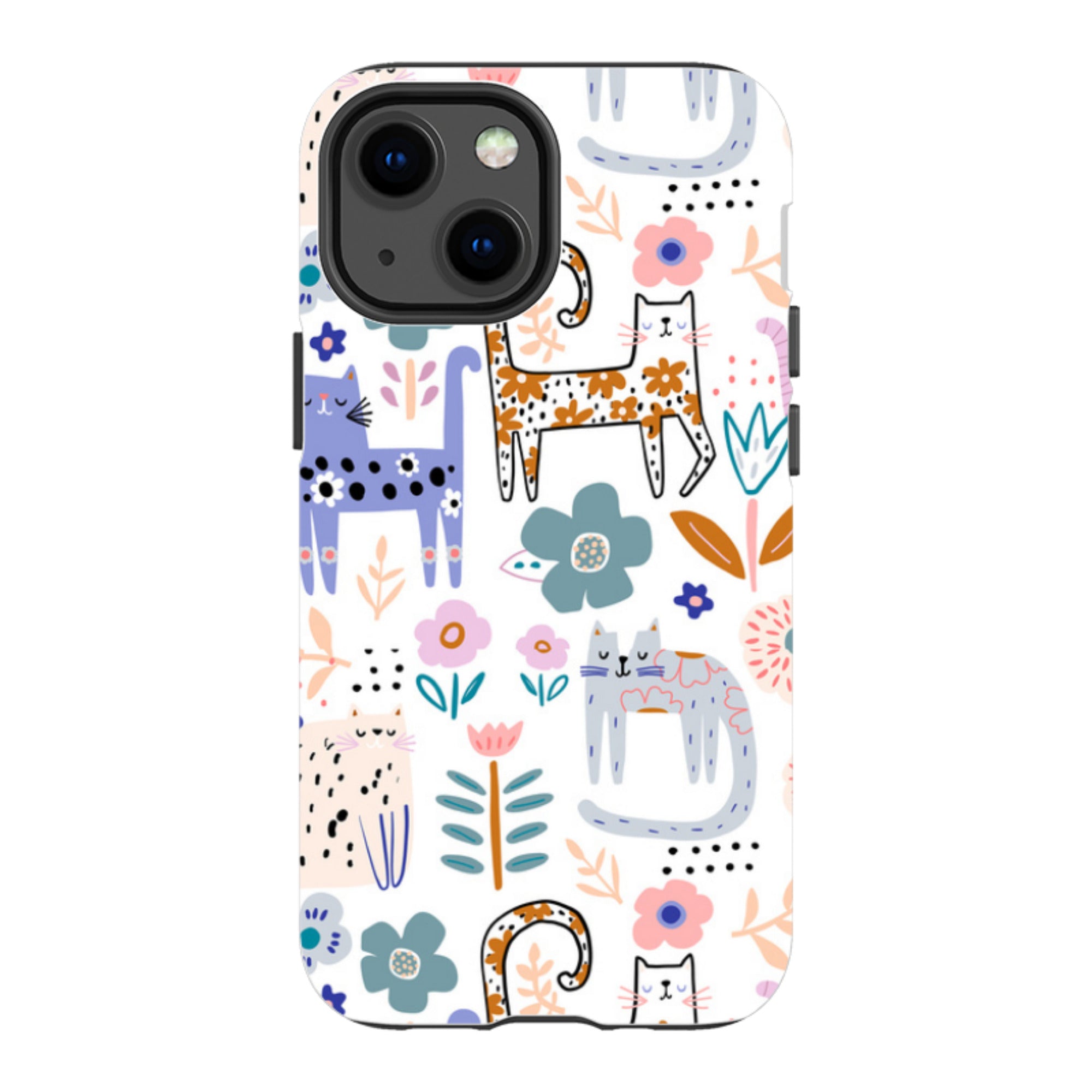 iPhone Tough Case - Floral Cats