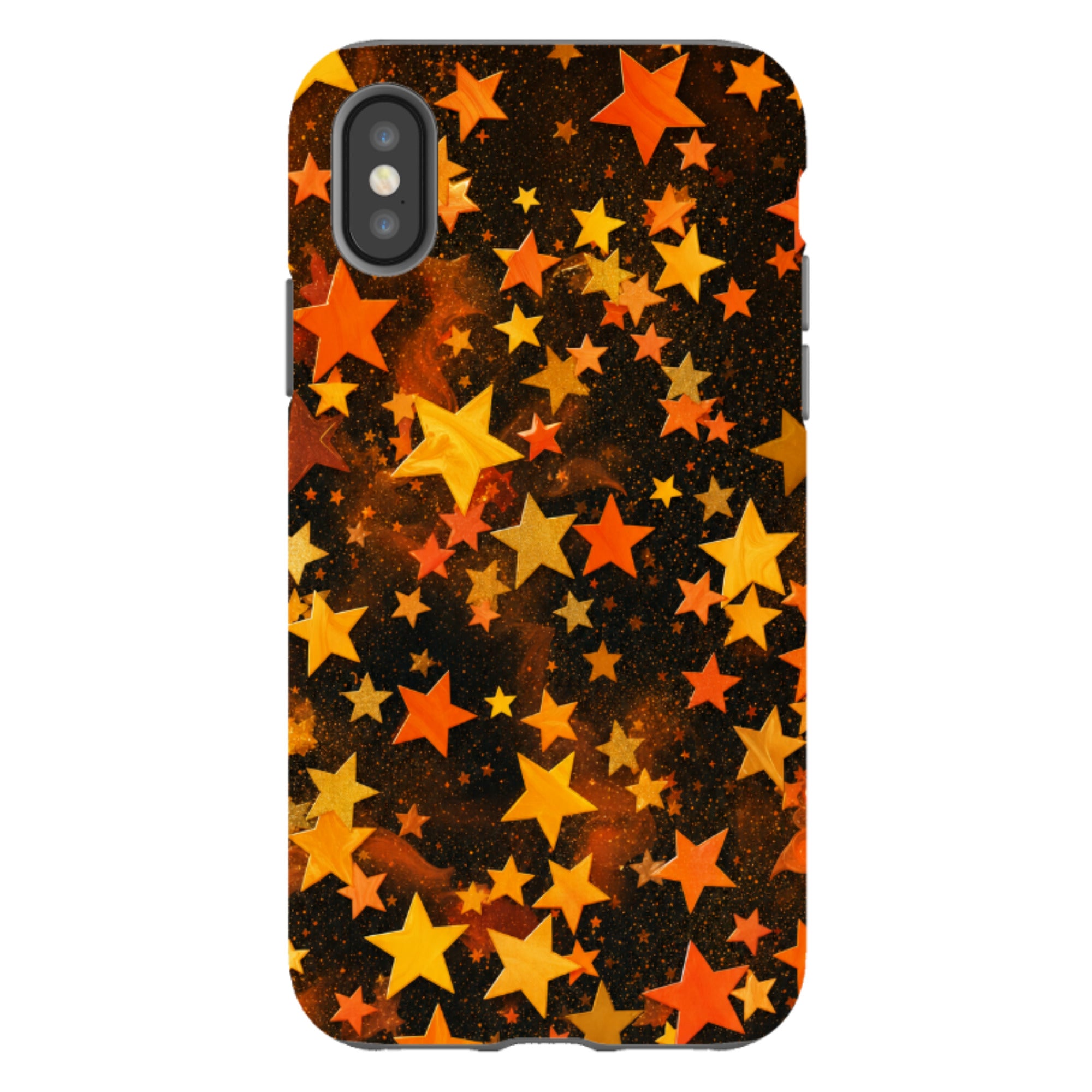 iPhone Tough Case - Orange Galaxy Star