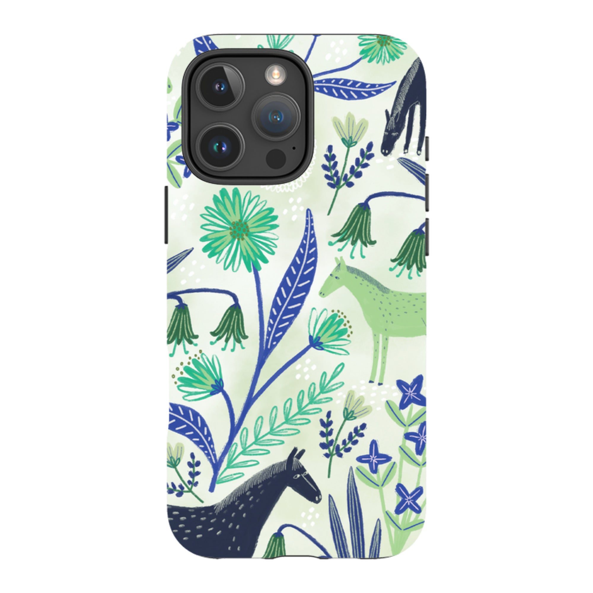 iPhone Tough Case - Wild Ponies Green By Lee Foster Wilson