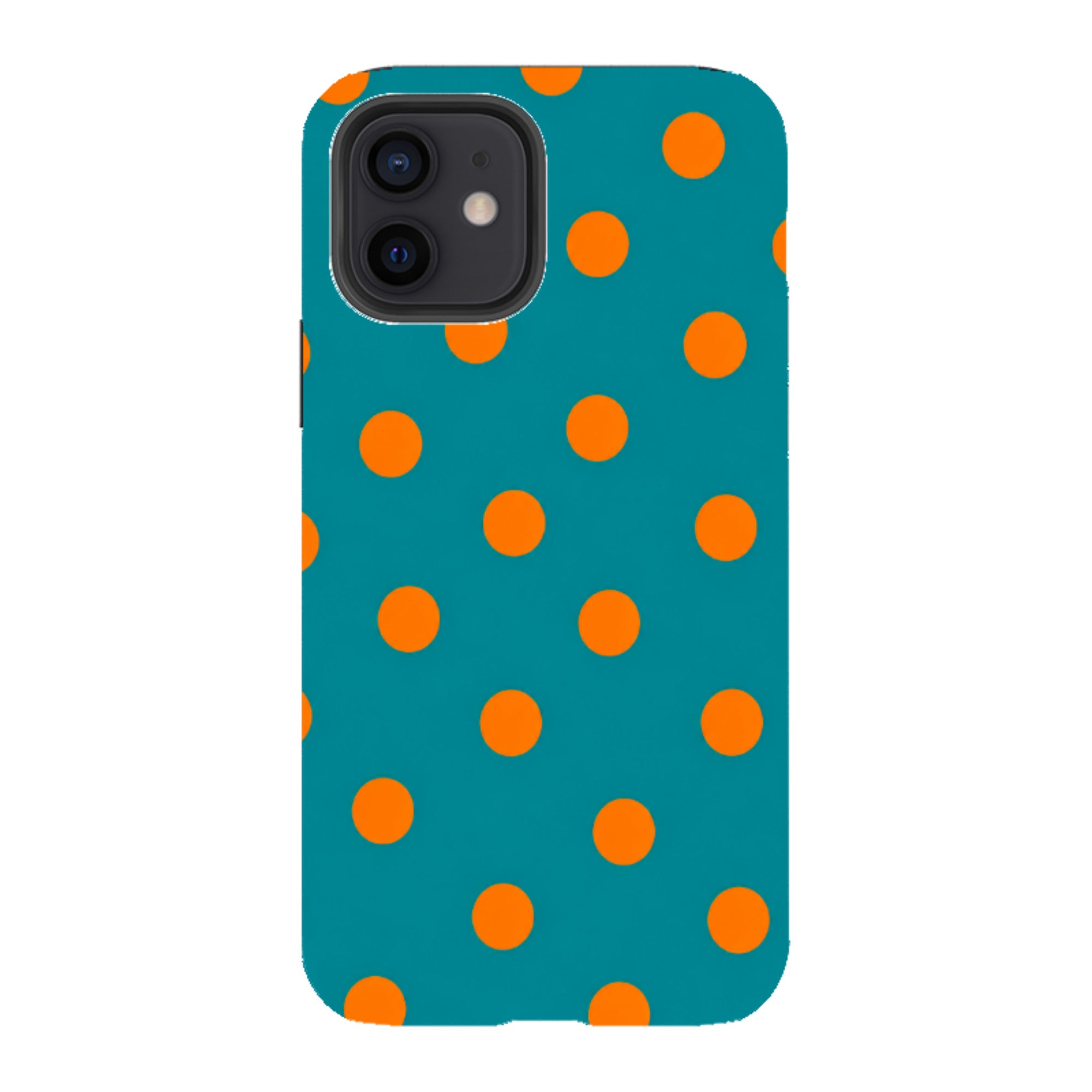 iPhone Tough Case - Teal & Orange Polka Dot