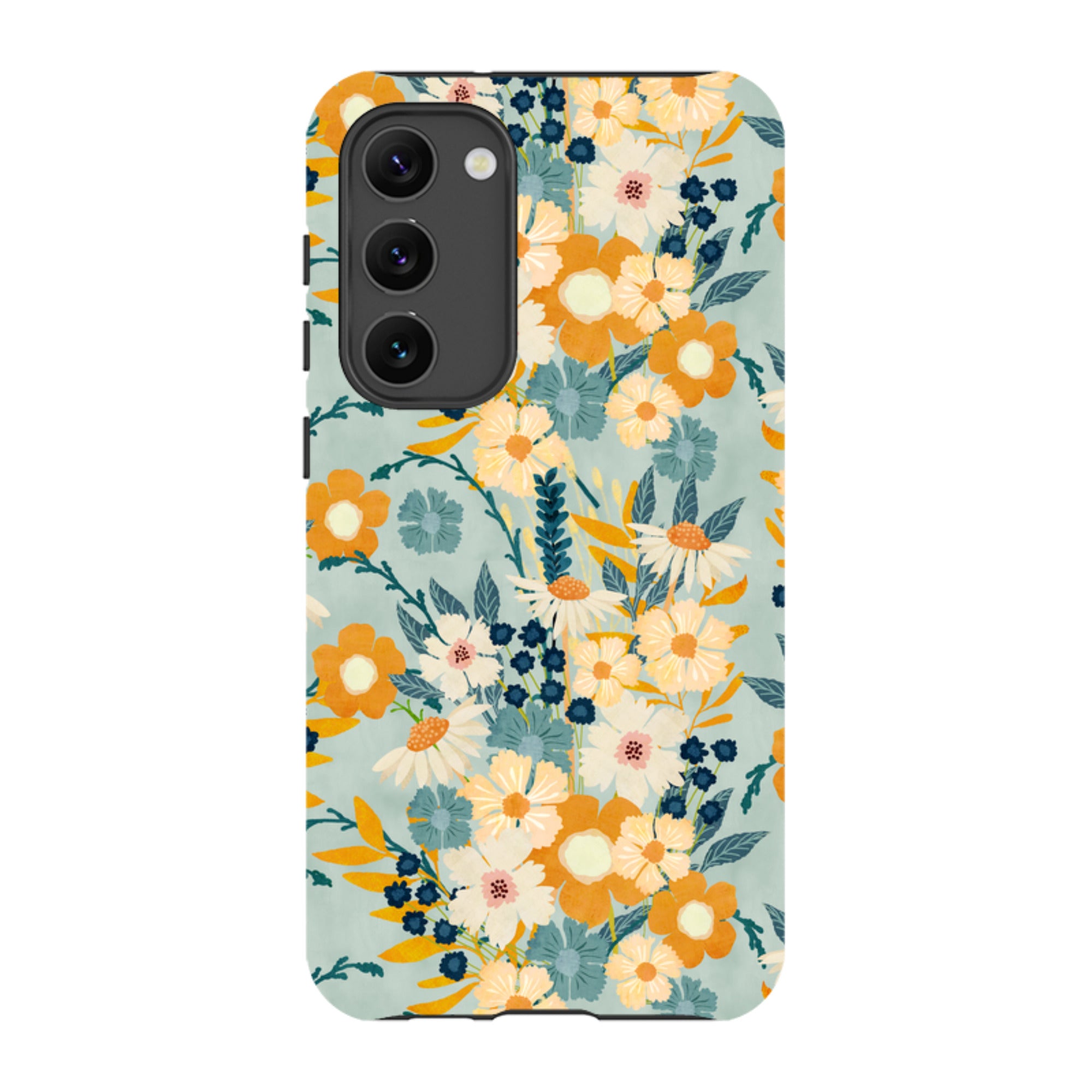 Samsung Tough Case - Yellow And Blue Floral By Katherine Quinn