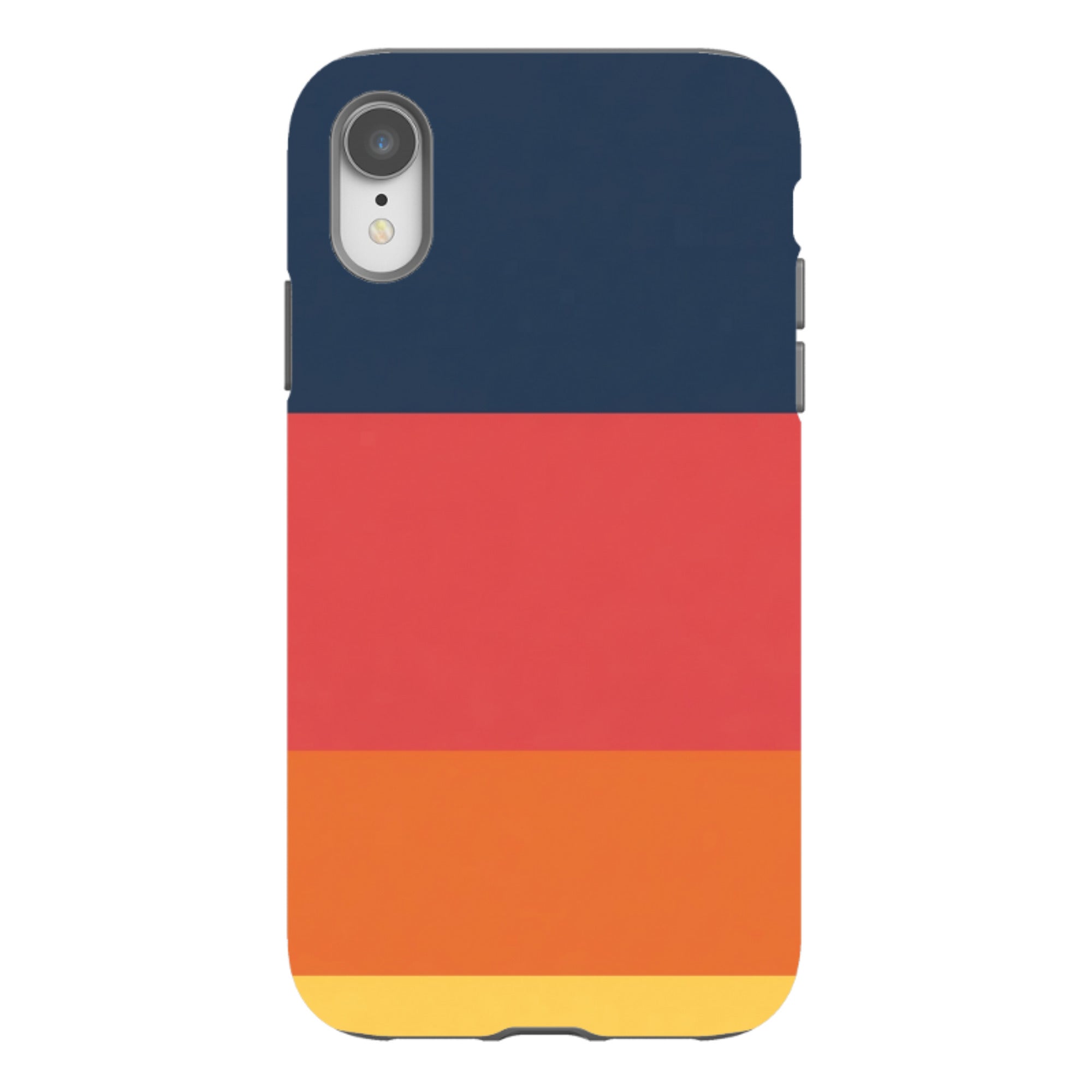 iPhone Tough Case - Navy Blue & Orange Gingham