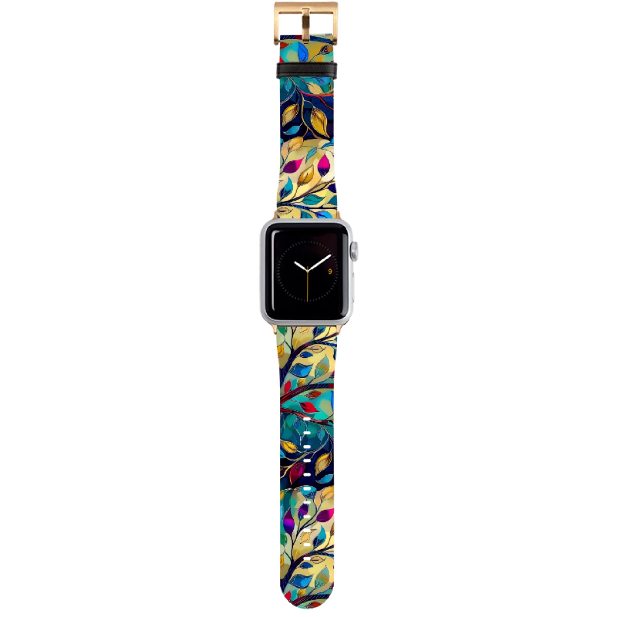 Teal Leaves Apple Watch Strap