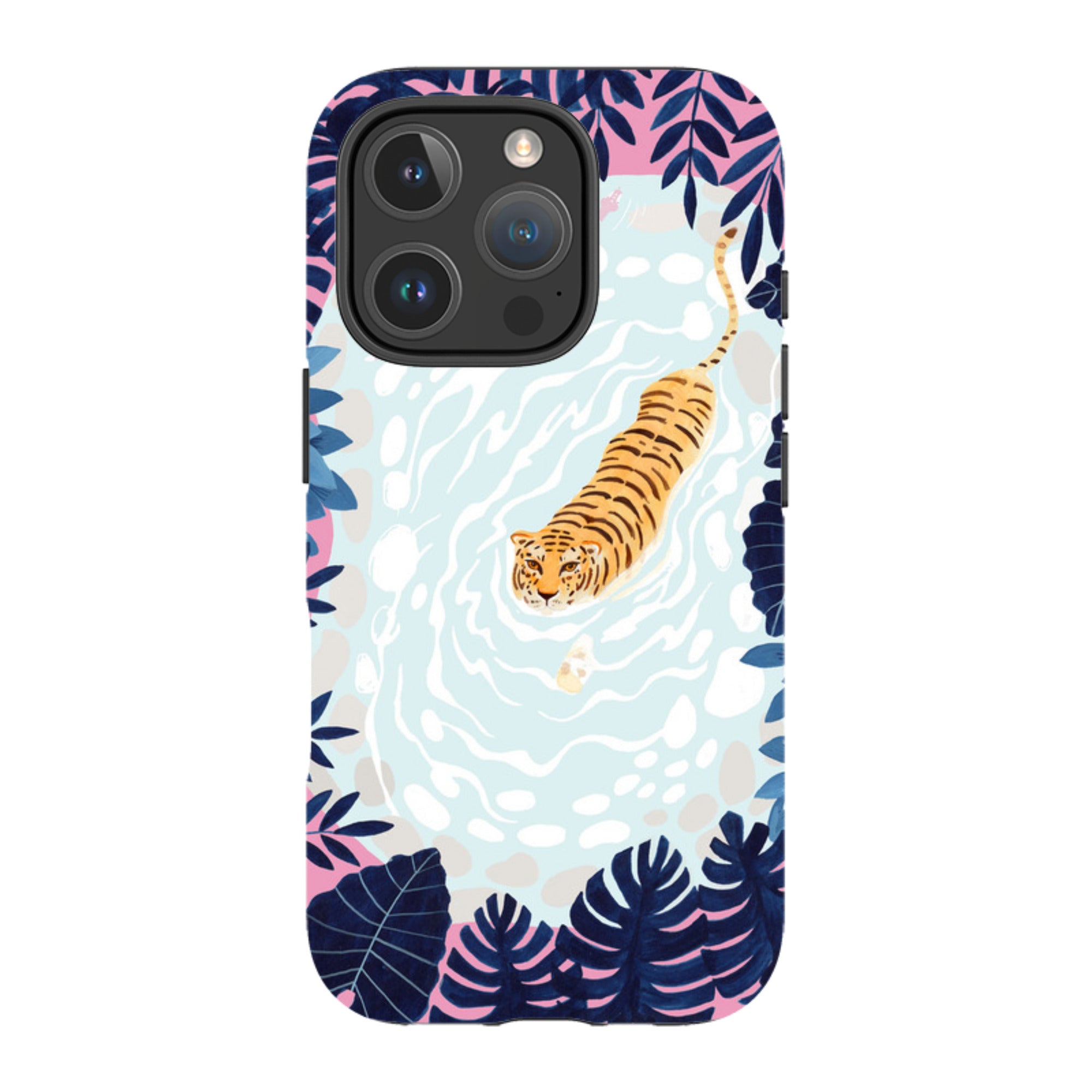 iPhone Tough Case - Swimming Tiger By Bex Parkin