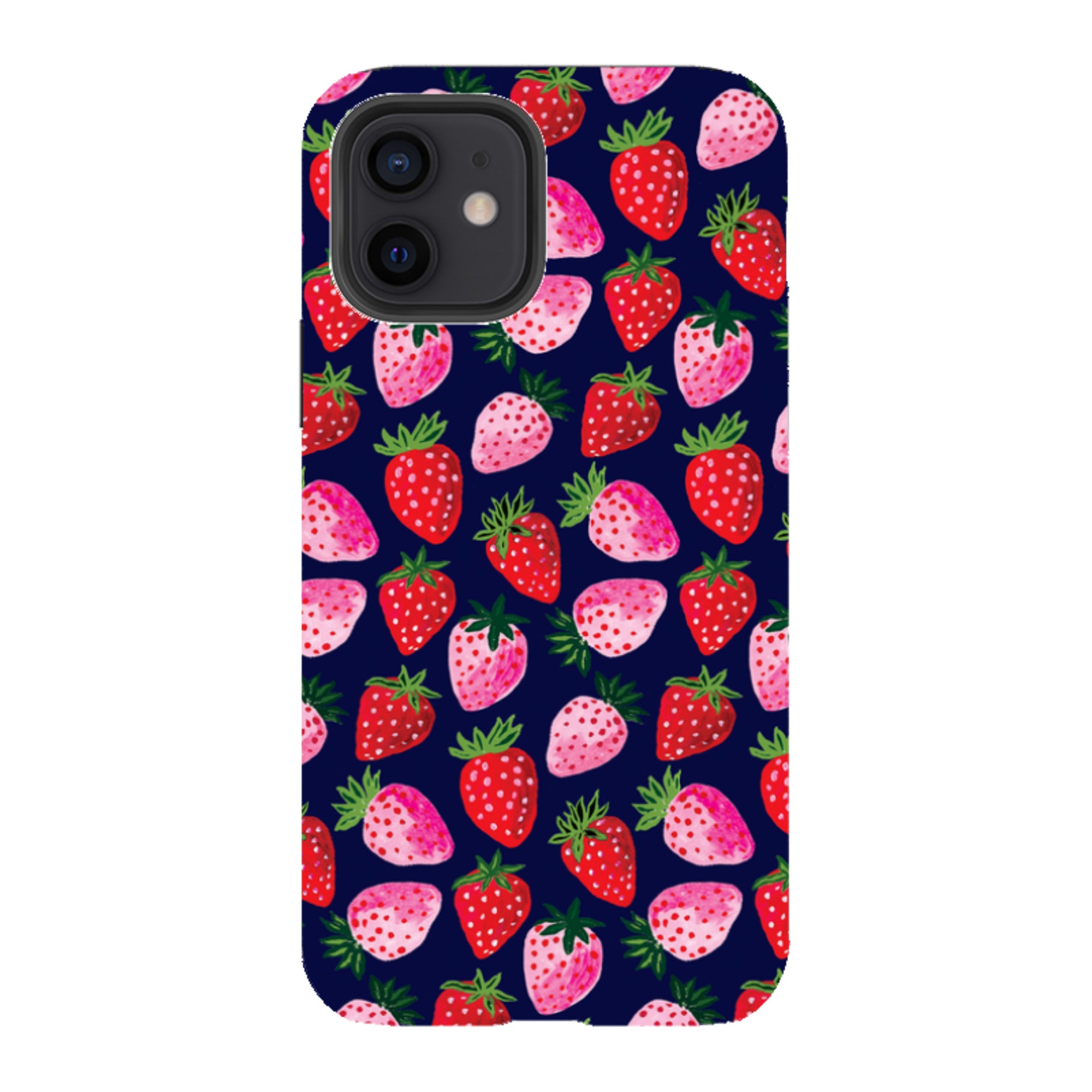 iPhone Tough Case - Strawberry Scatter Navy By Emma Frances Grant