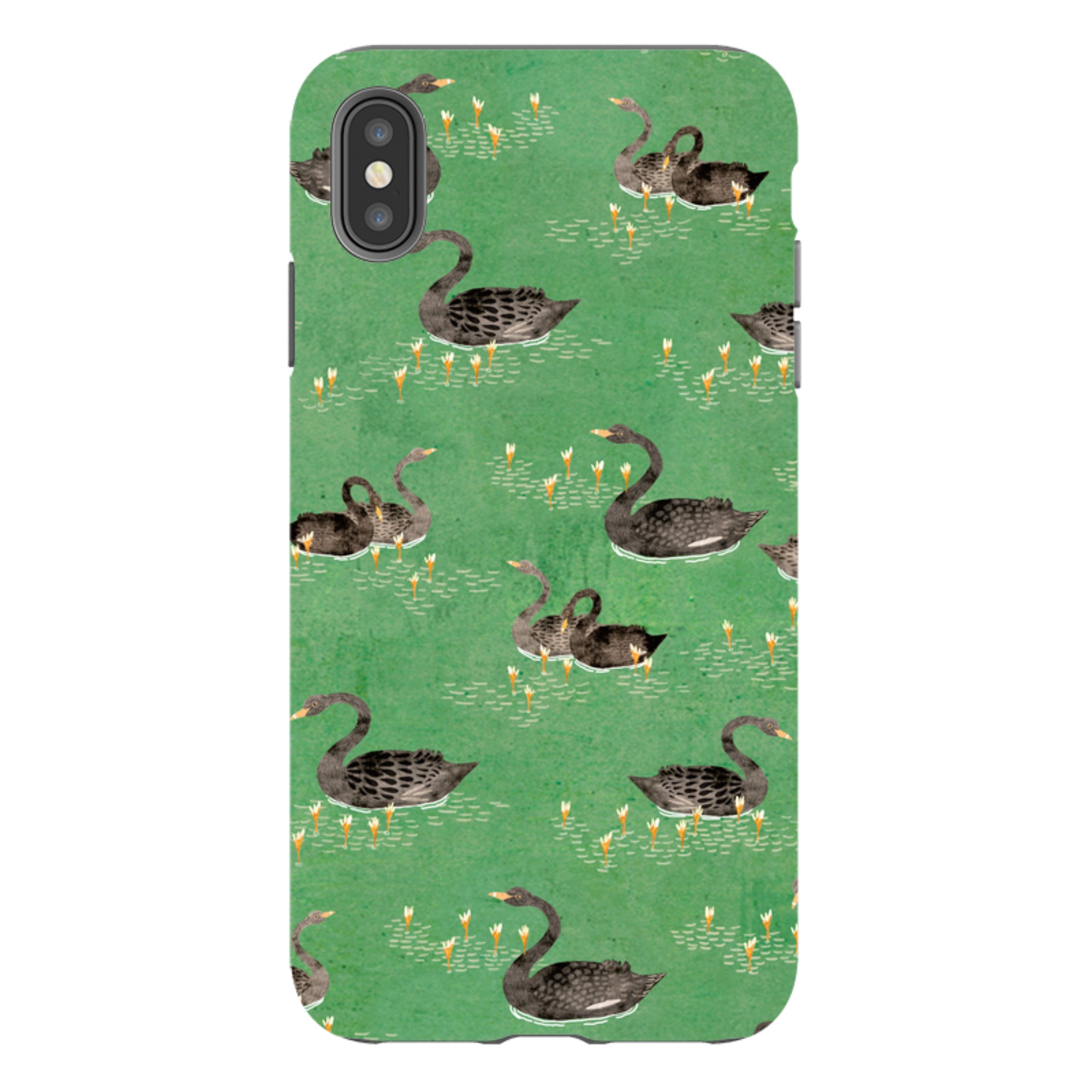 iPhone Tough Case - Swans Green By Katherine Quinn