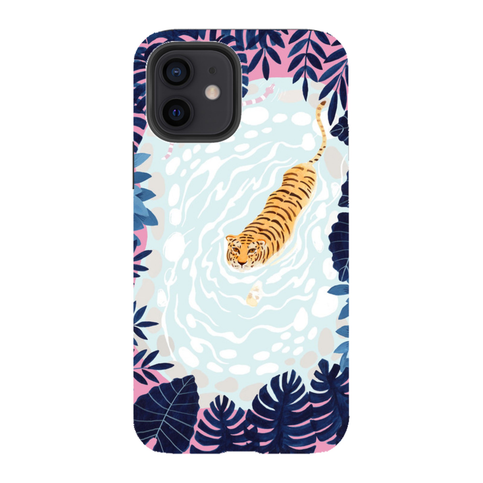 iPhone Tough Case - Swimming Tiger By Bex Parkin