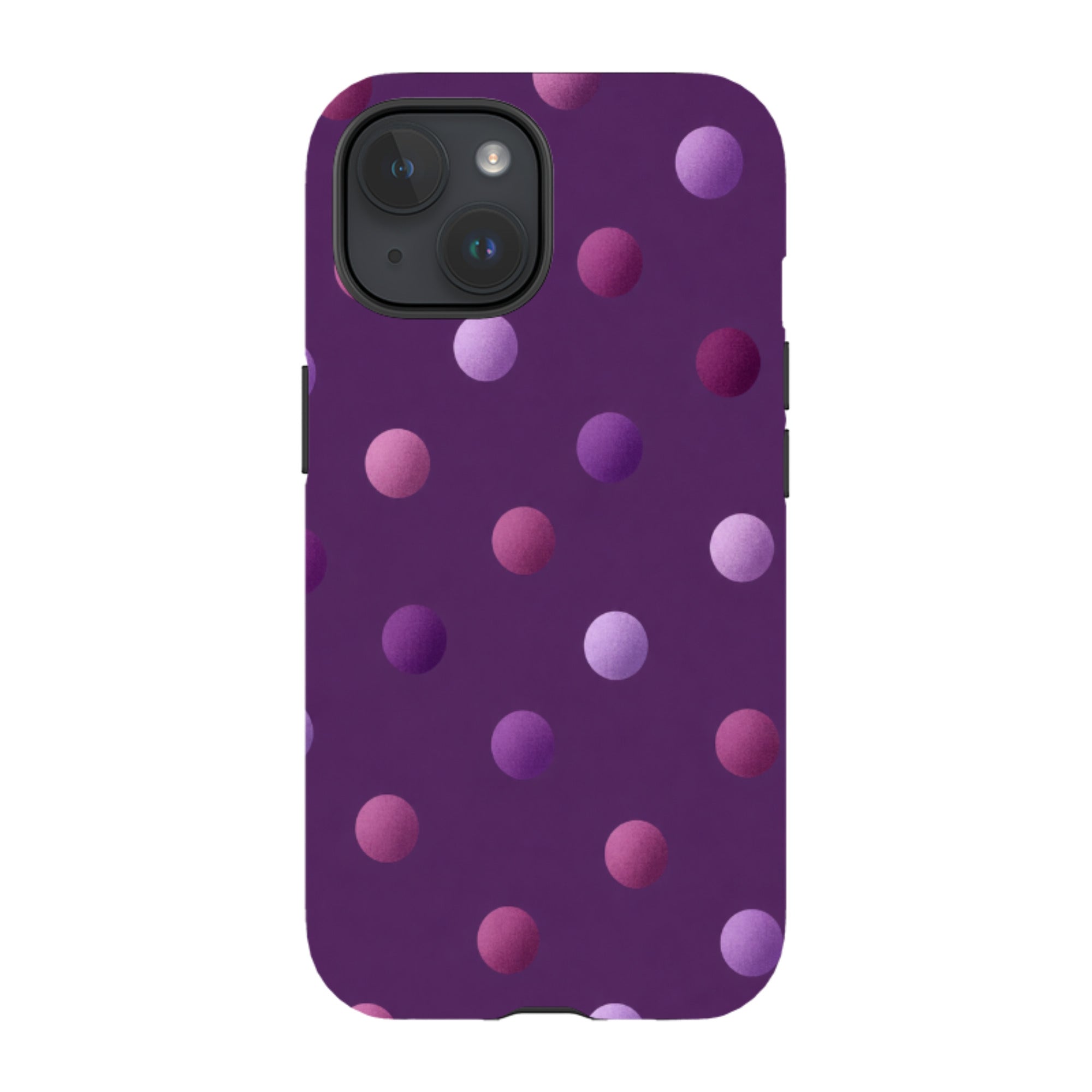 iPhone Tough Case - Purple Polka Dot