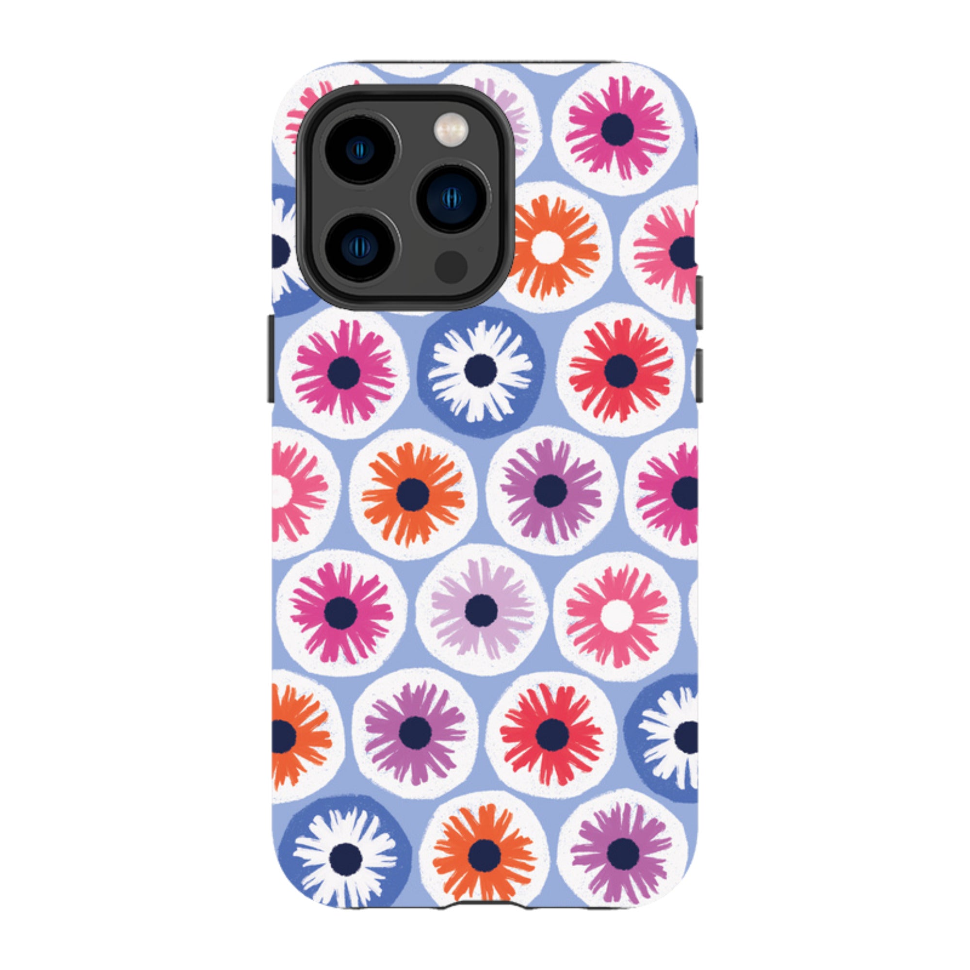 iPhone Tough Case - Penny Flowers Light Blue By Ali Brookes