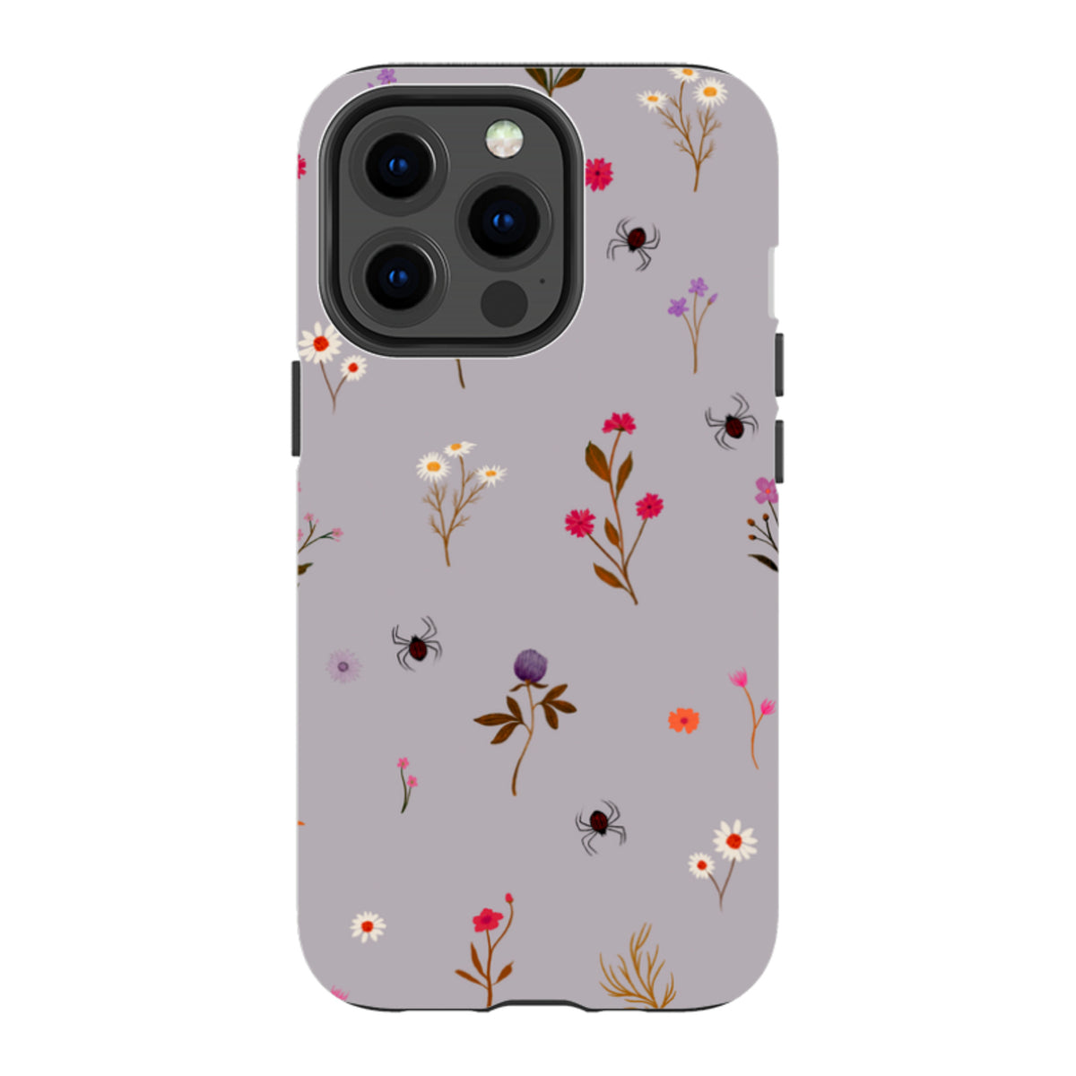 iPhone Tough Case - Florals and Spiders - Mauve By Katherine Quinn