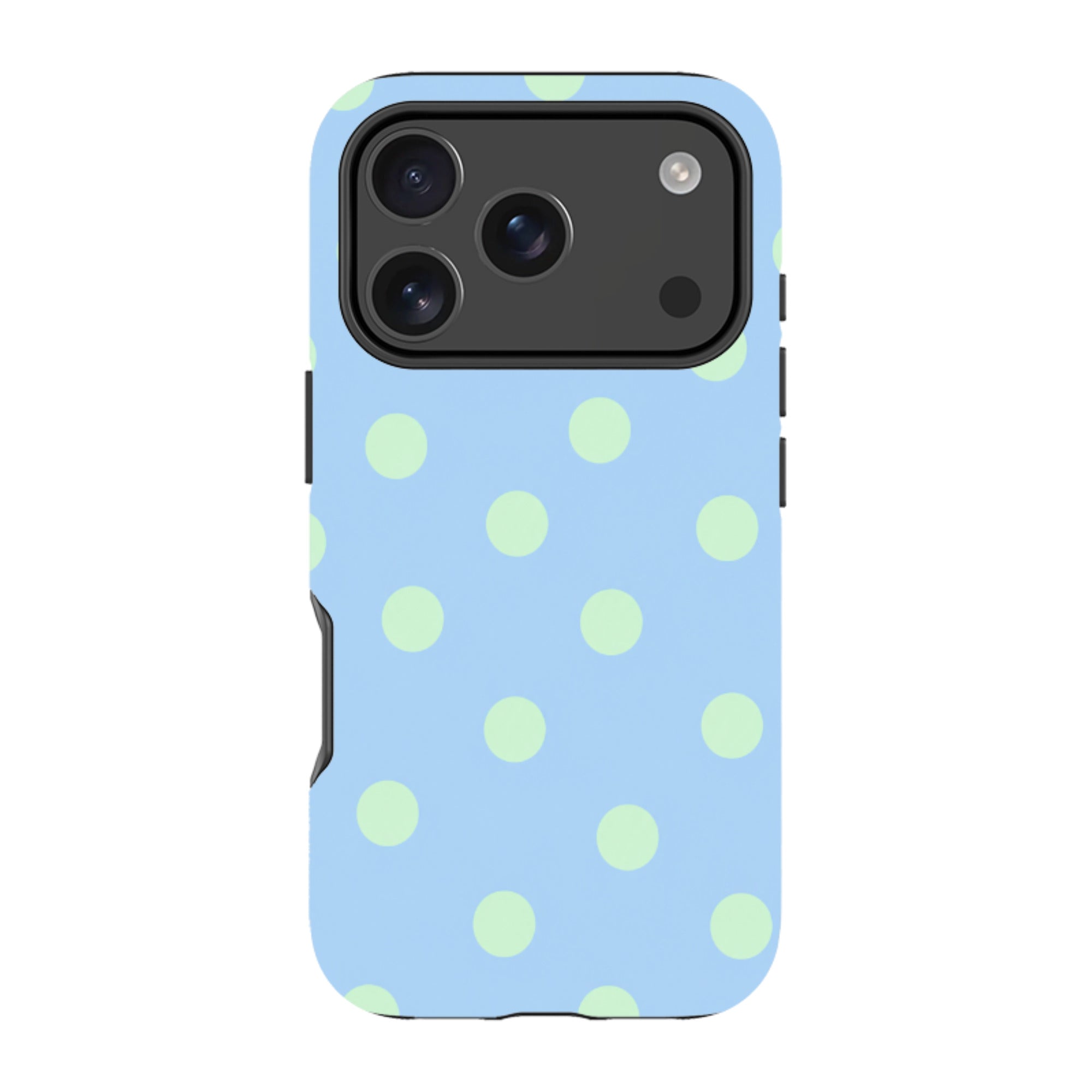 iPhone Tough Case - Sky Blue & Mint Green Polka Dot