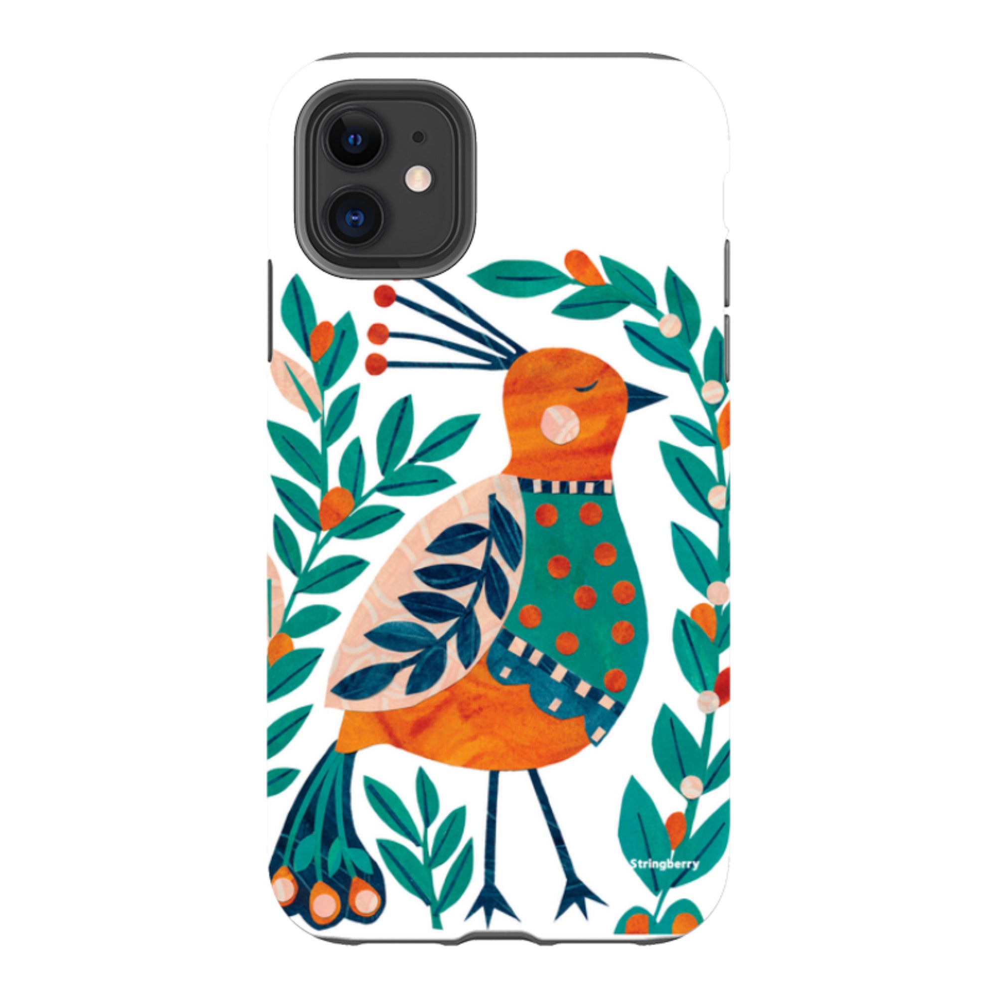 iPhone Tough Case - Folk Peacock By Tracey English