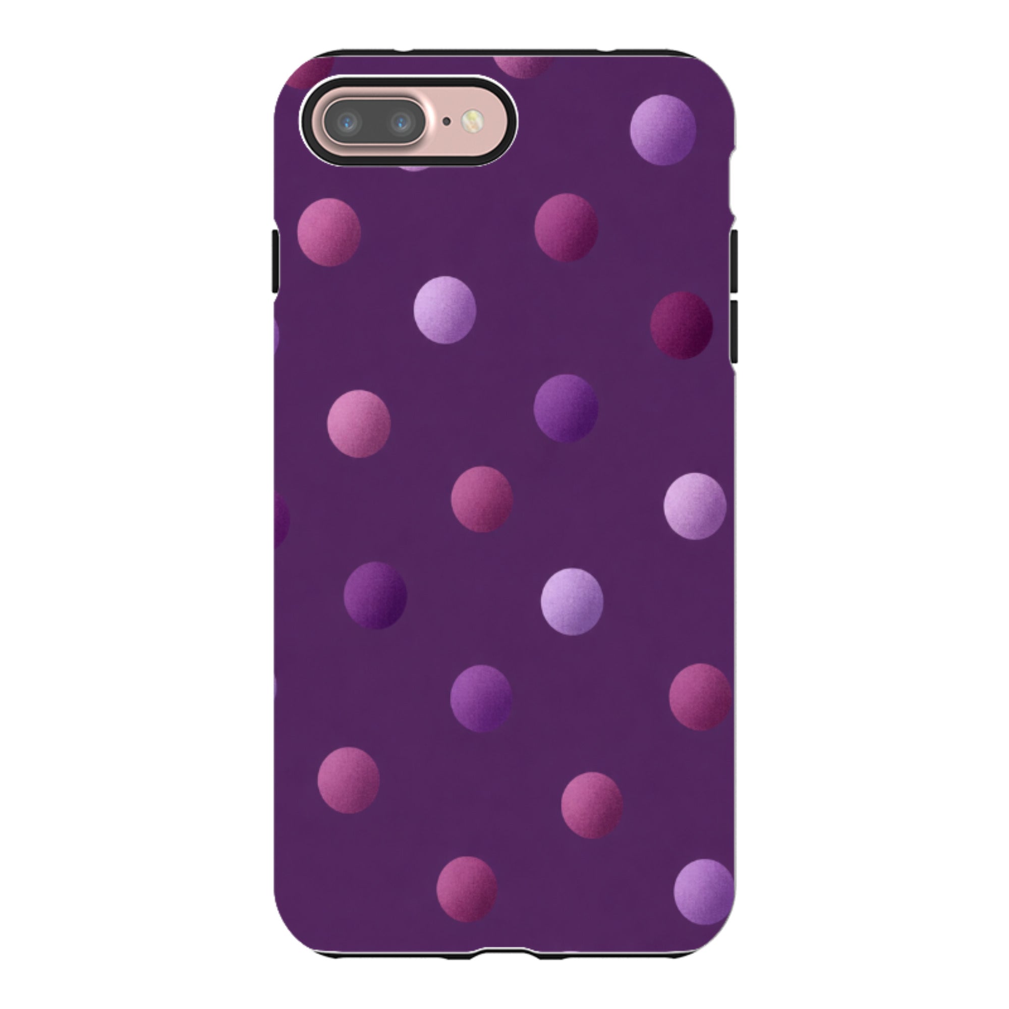 iPhone Tough Case - Purple Polka Dot