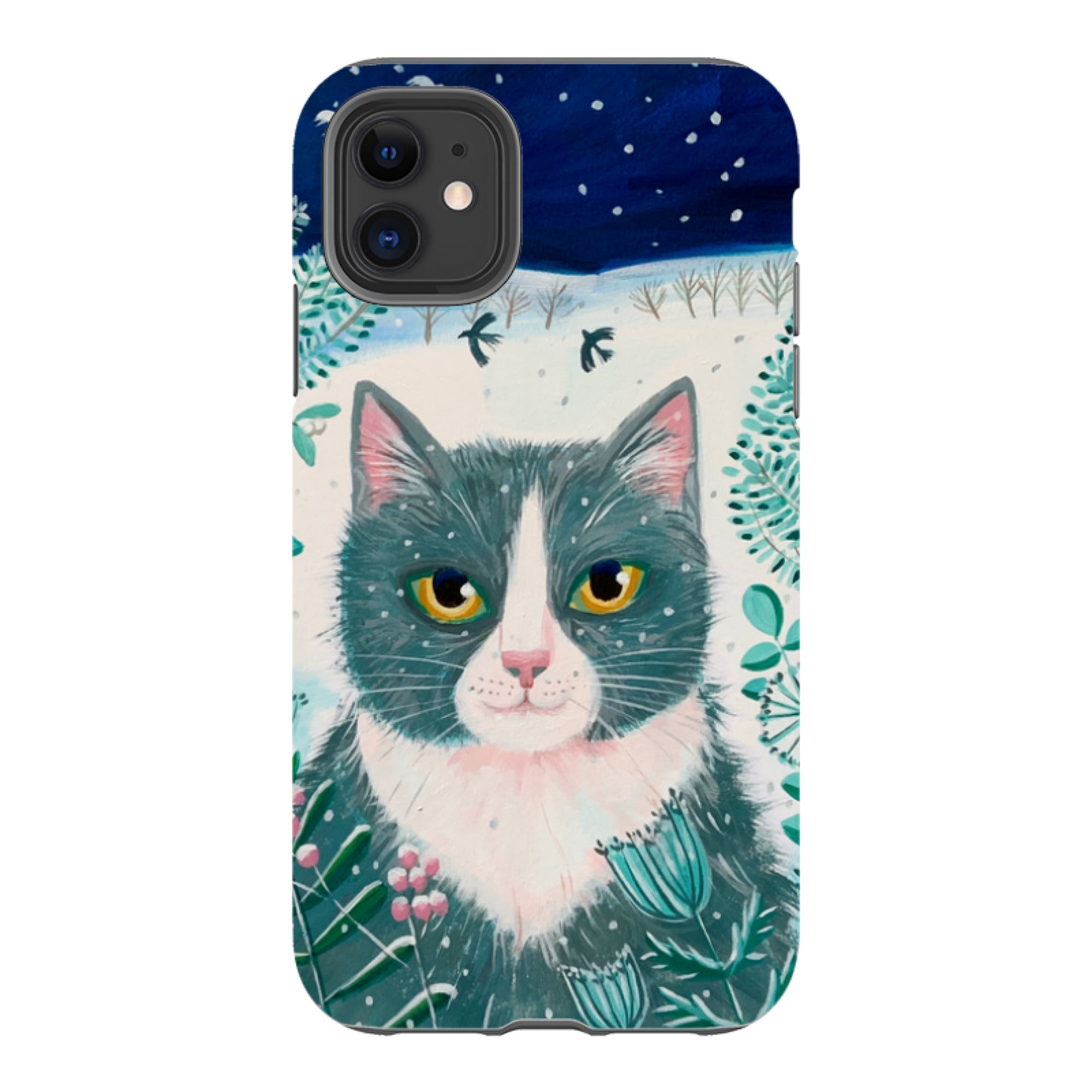 iPhone Tough Case - Xmas Cat By Mary Stubberfield