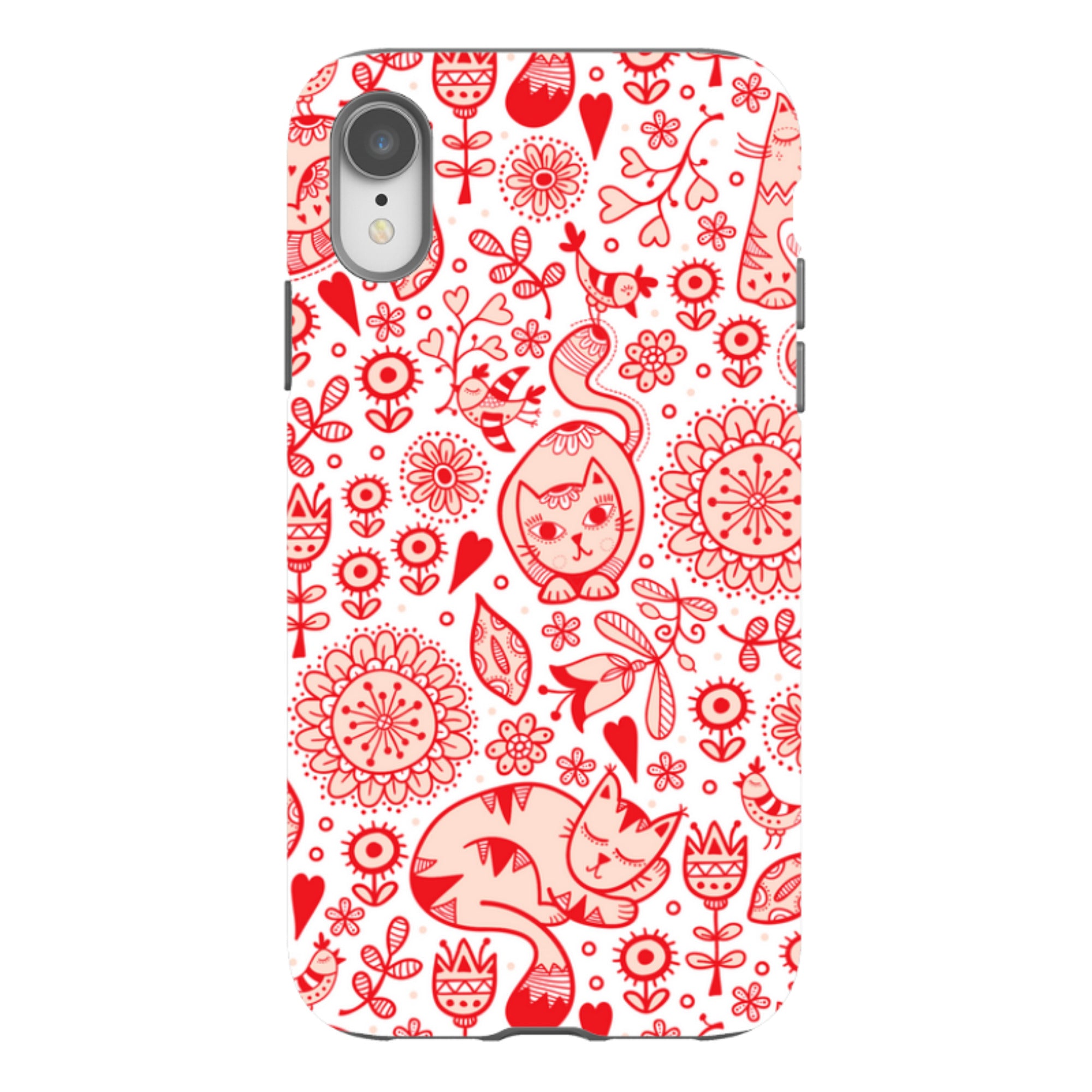 iPhone Tough Case - Red Cats By Suzy Taylor