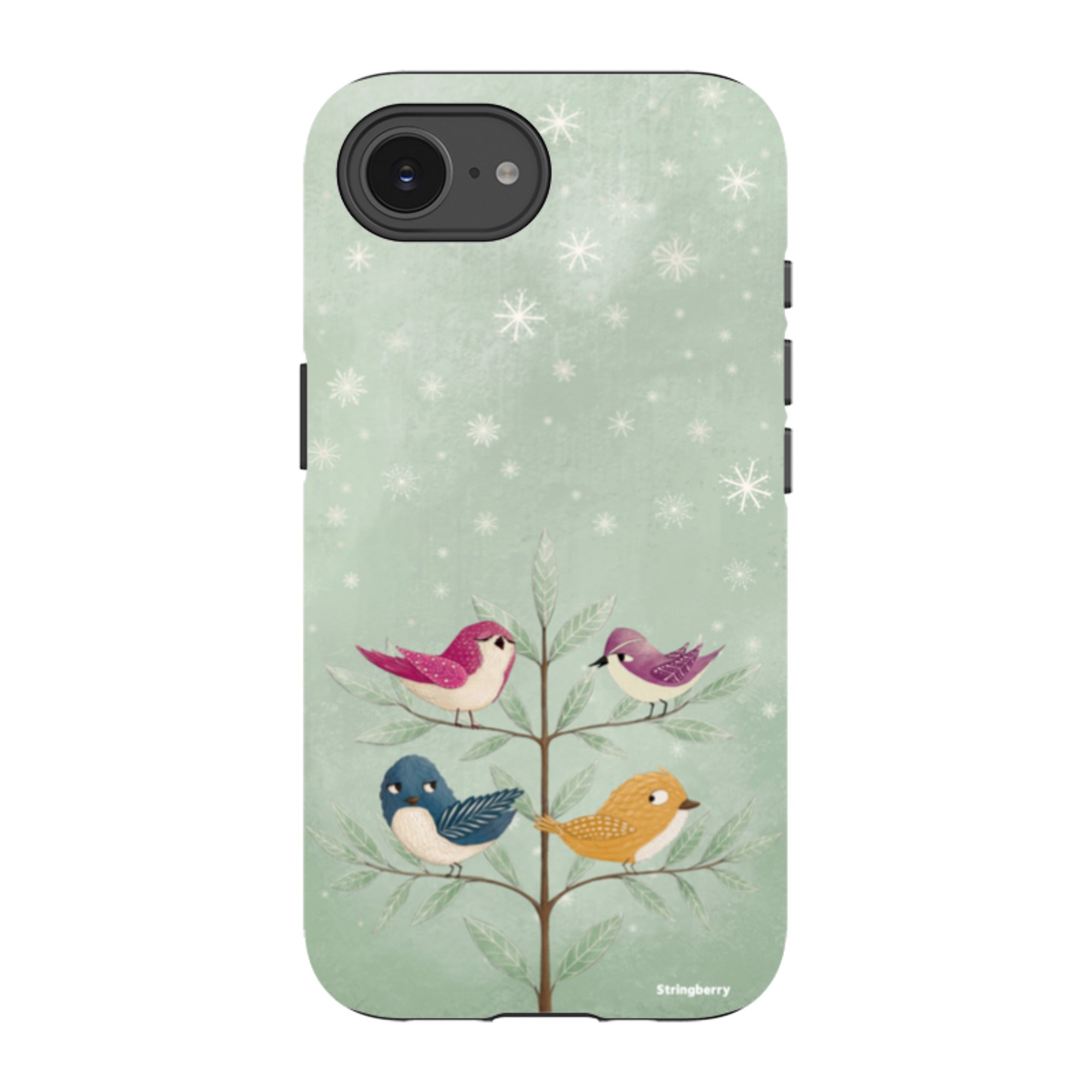 iPhone Tough Case - Garden Birds Aqua By Maja Lindberg