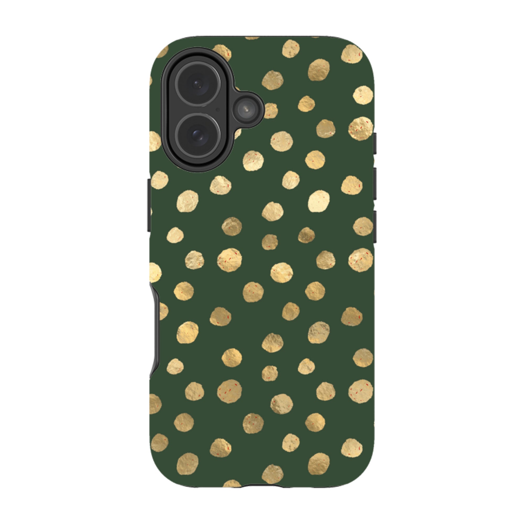 iPhone MagSafe Tough Case -  Green and Gold Dots