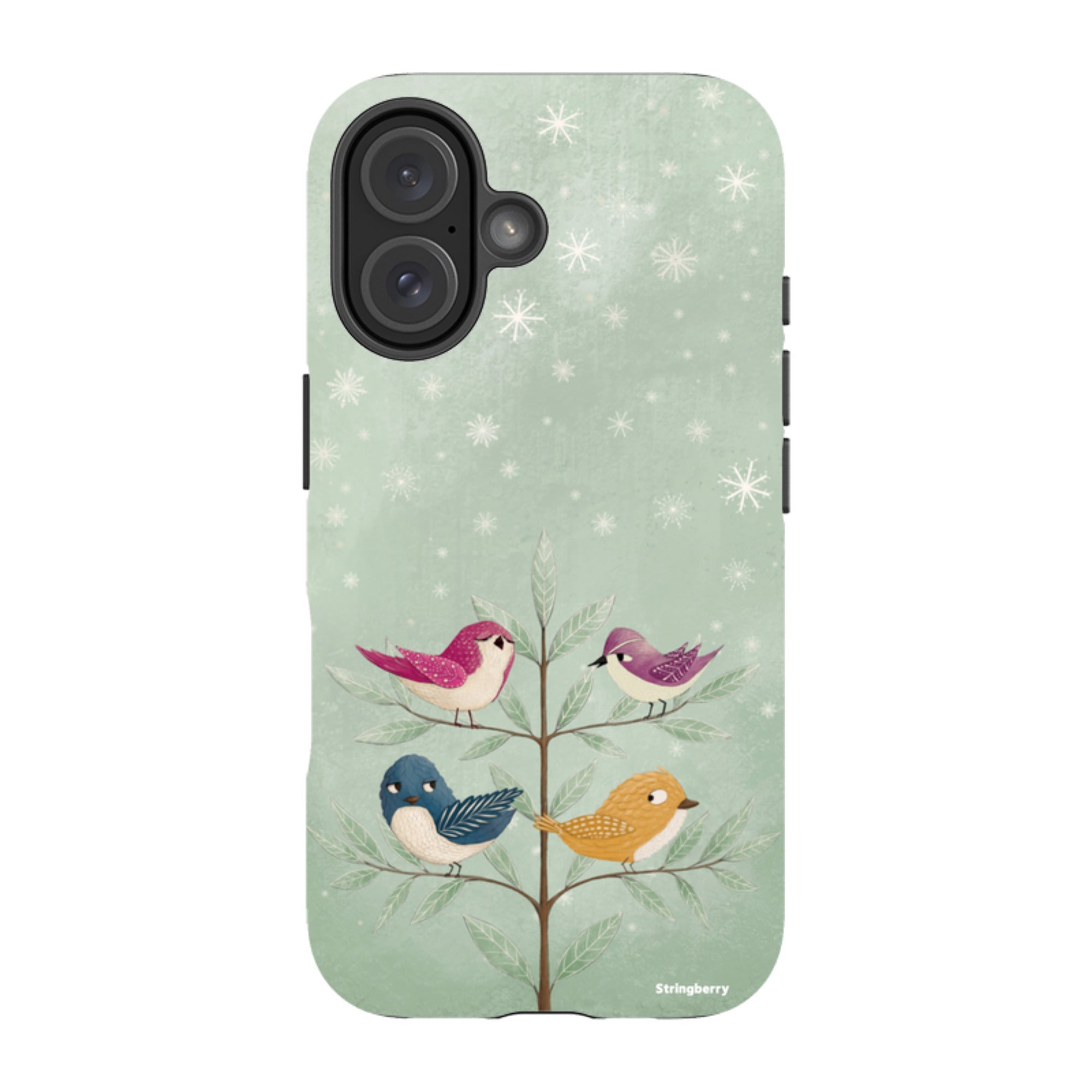iPhone Tough Case - Garden Birds Aqua By Maja Lindberg