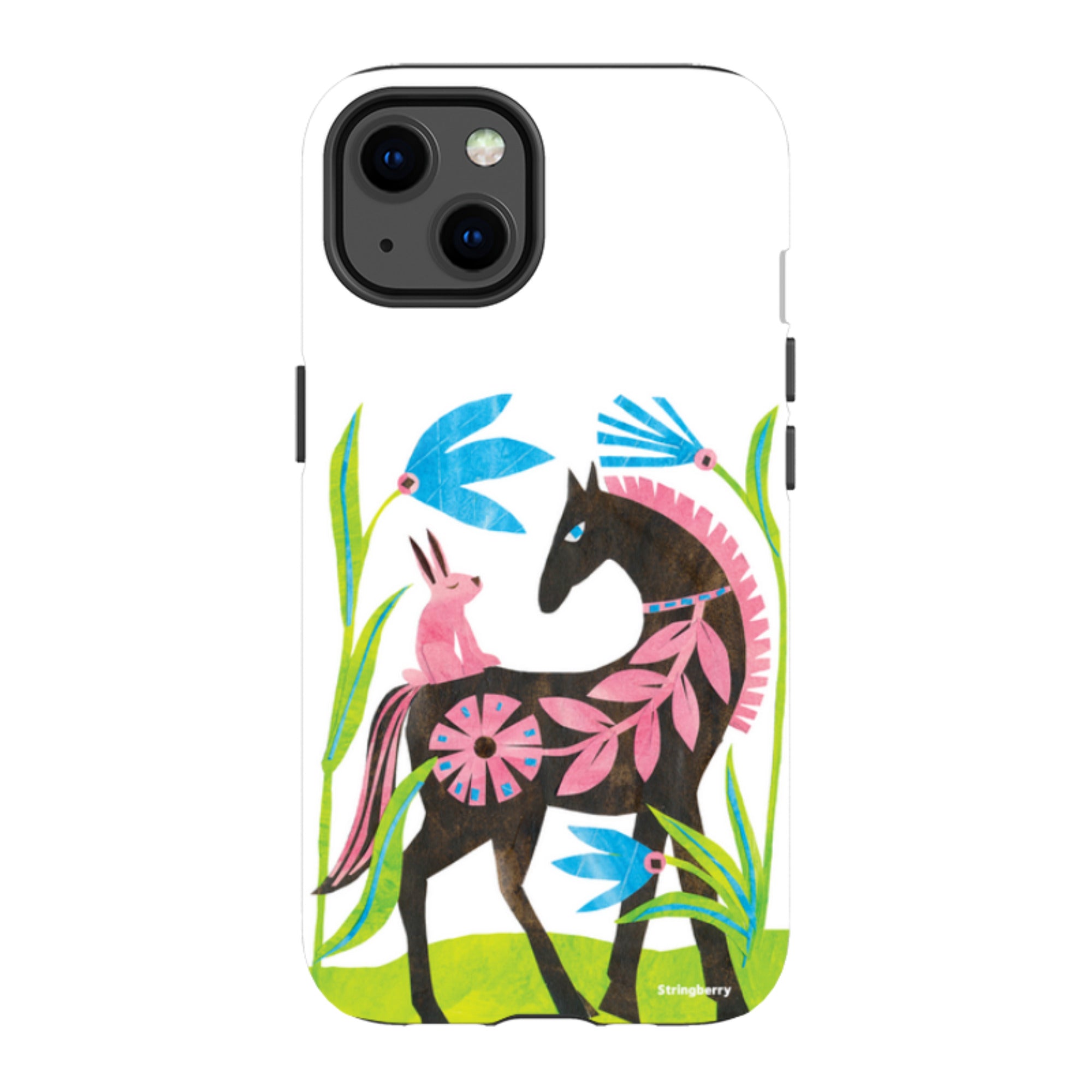 iPhone Tough Case - Folk Horse And Bunny By Tracey English