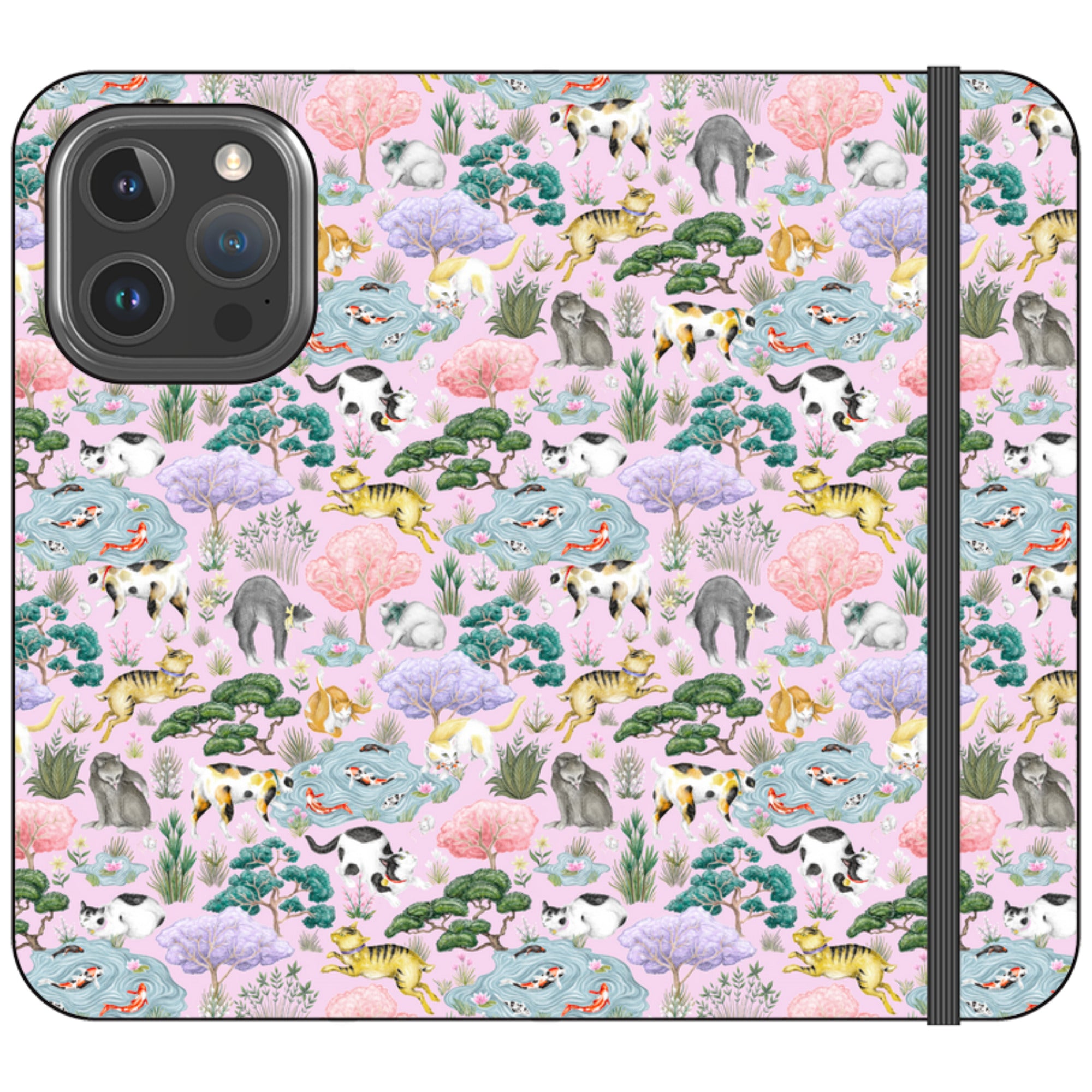 Cat Garden Wallet Case By Catherine Rowe