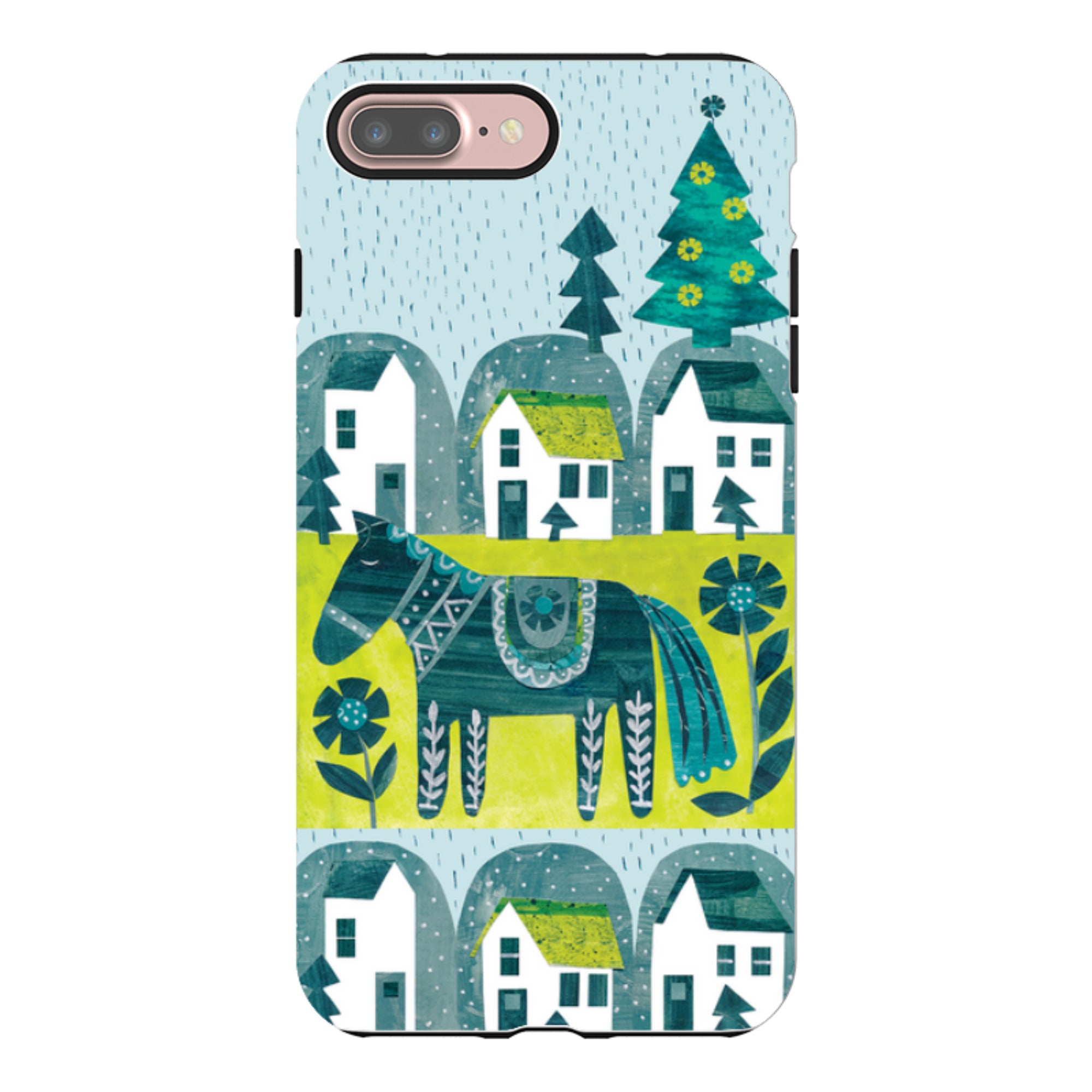 iPhone Tough Case - Winter Dala Horse By Tracey English