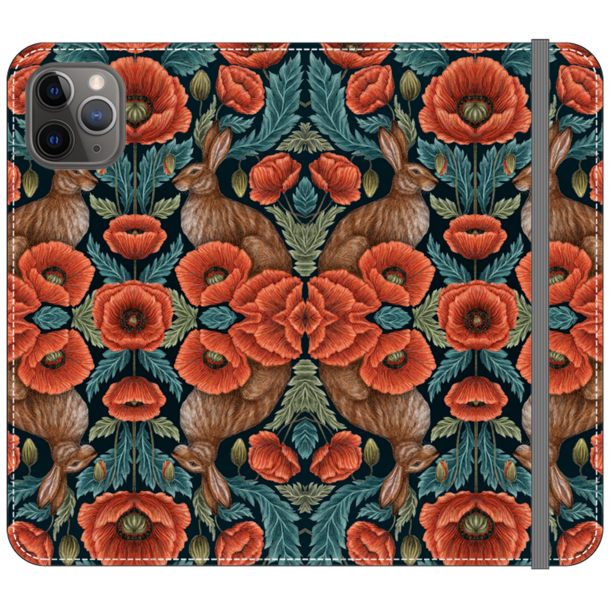 Poppy Red Wallet Case By Catherine Rowe