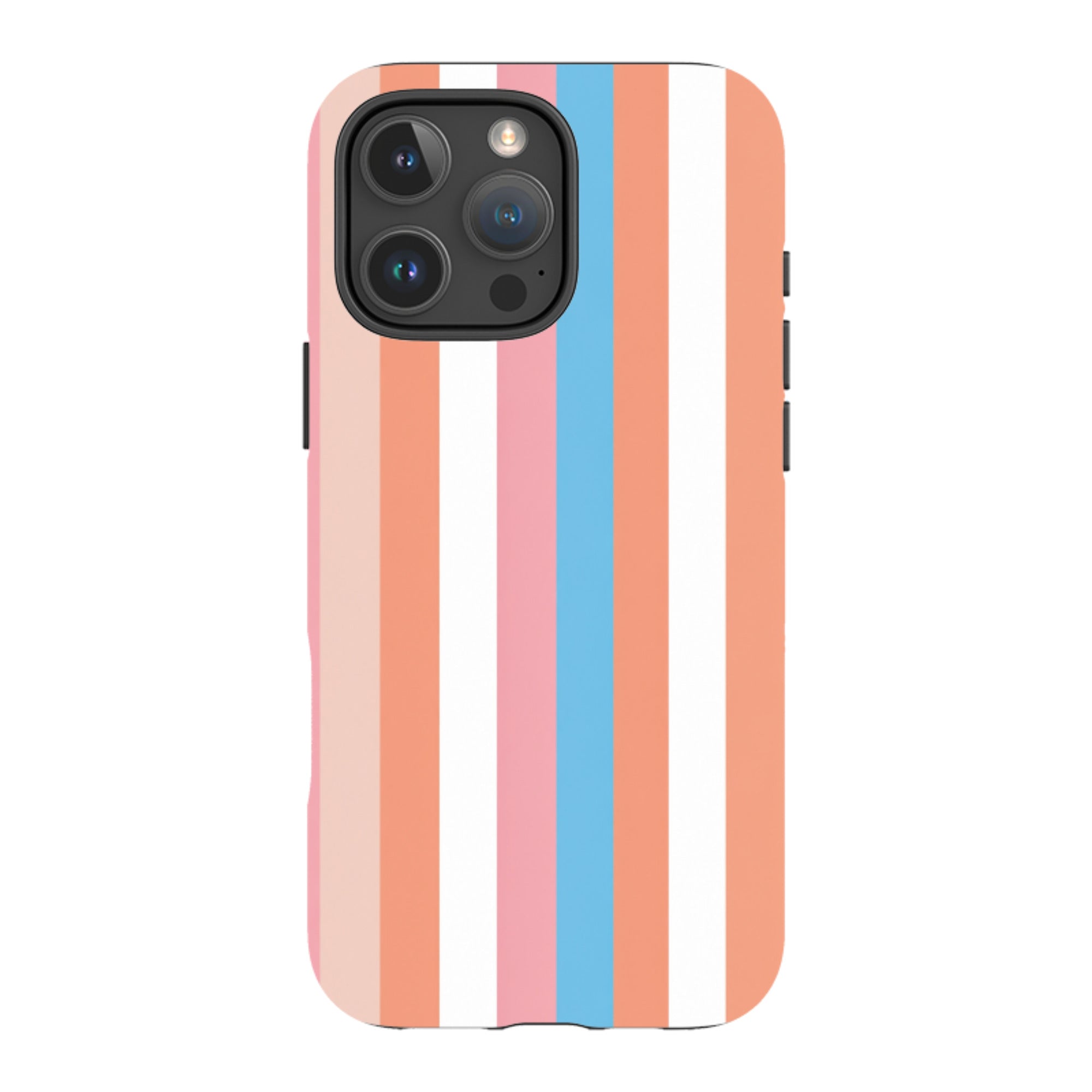 iPhone Tough Case - Coral Pink Stripe
