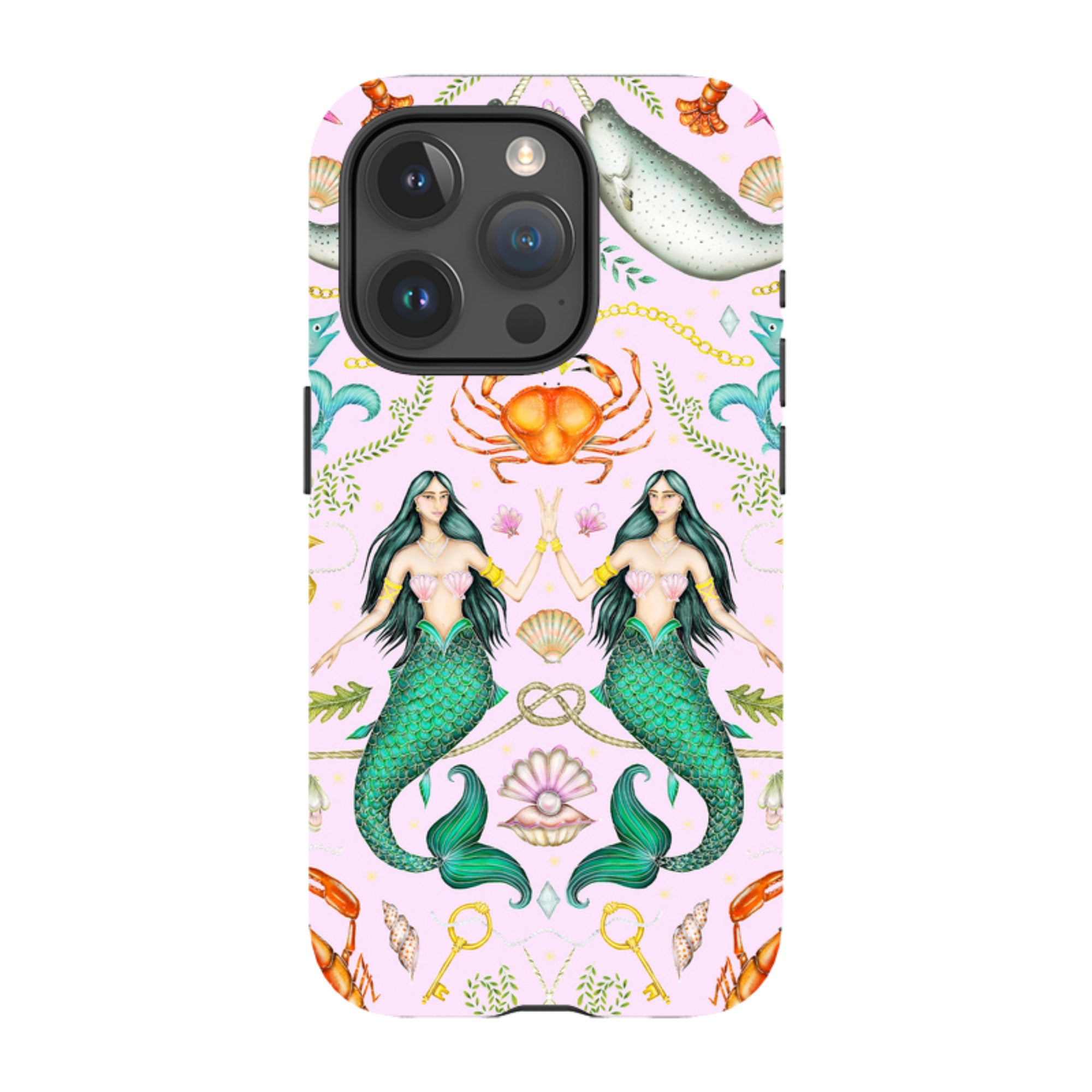 iPhone MagSafe Tough Case - Tritons Treasure Pink By Catherine Rowe