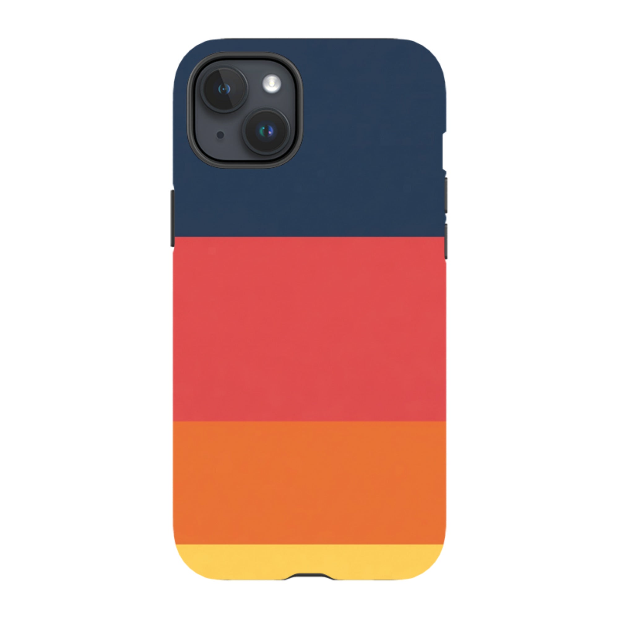 iPhone Tough Case - Navy Blue & Orange Gingham