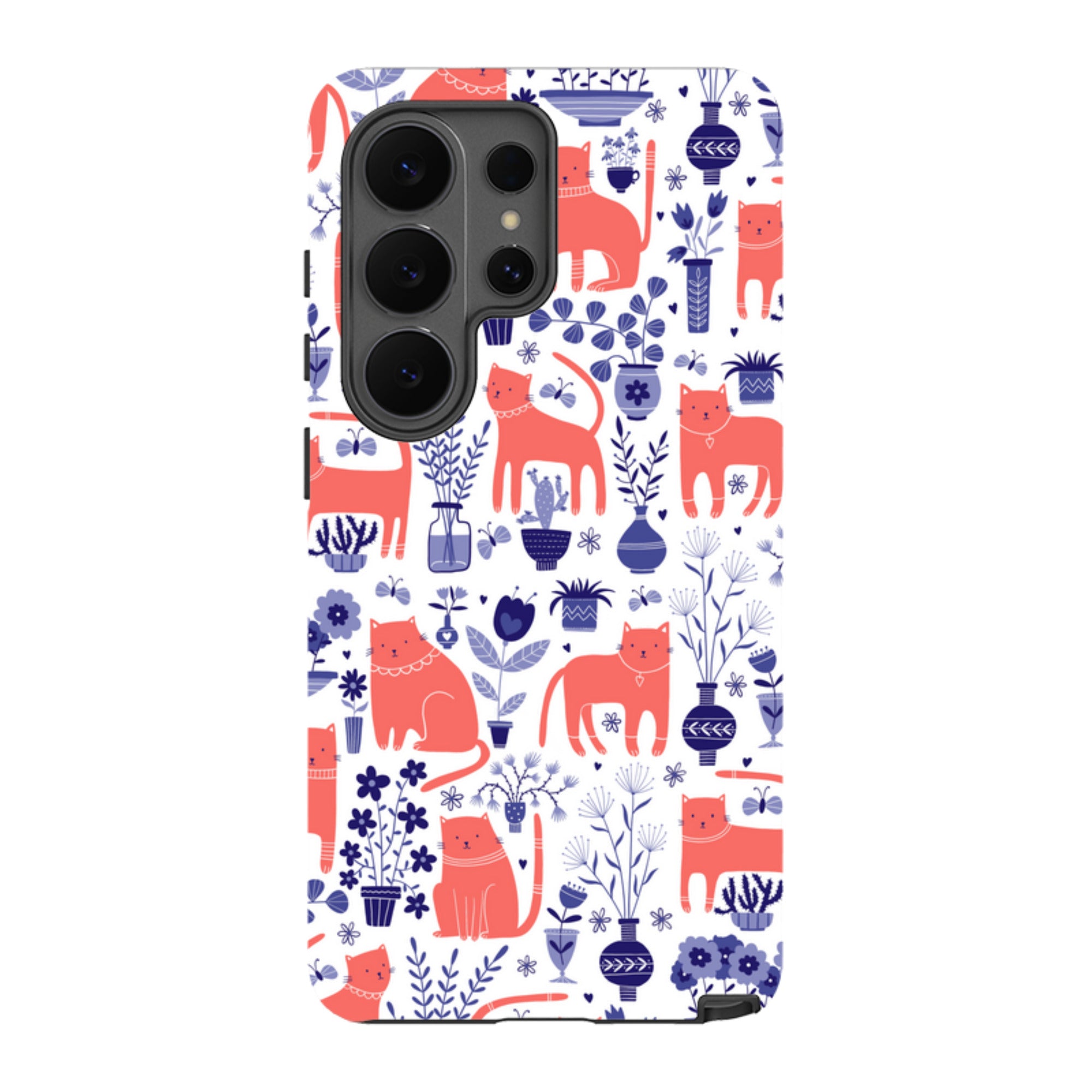 Samsung Tough Case - Coral Cats By Suzy Taylor
