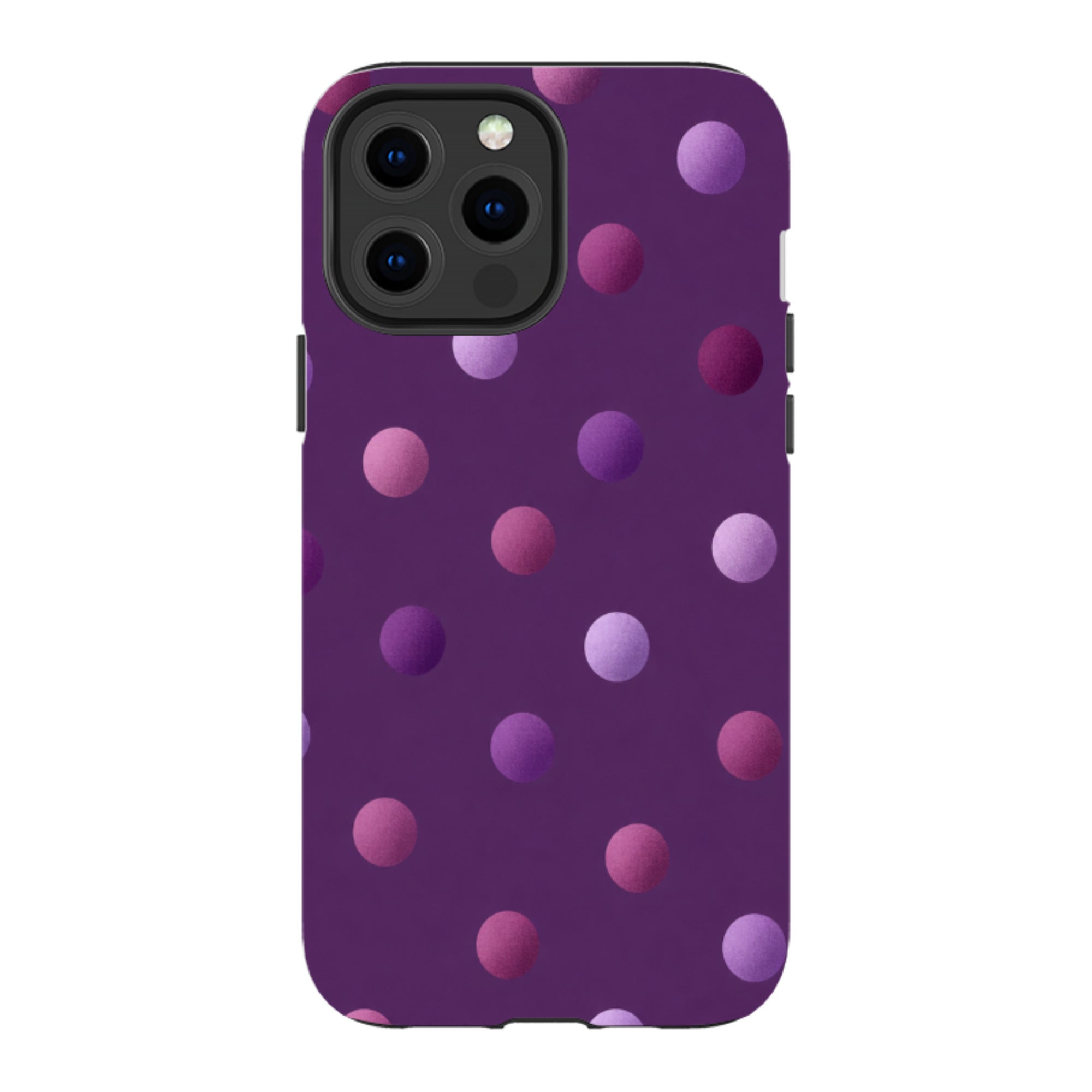 iPhone Tough Case - Purple Polka Dot