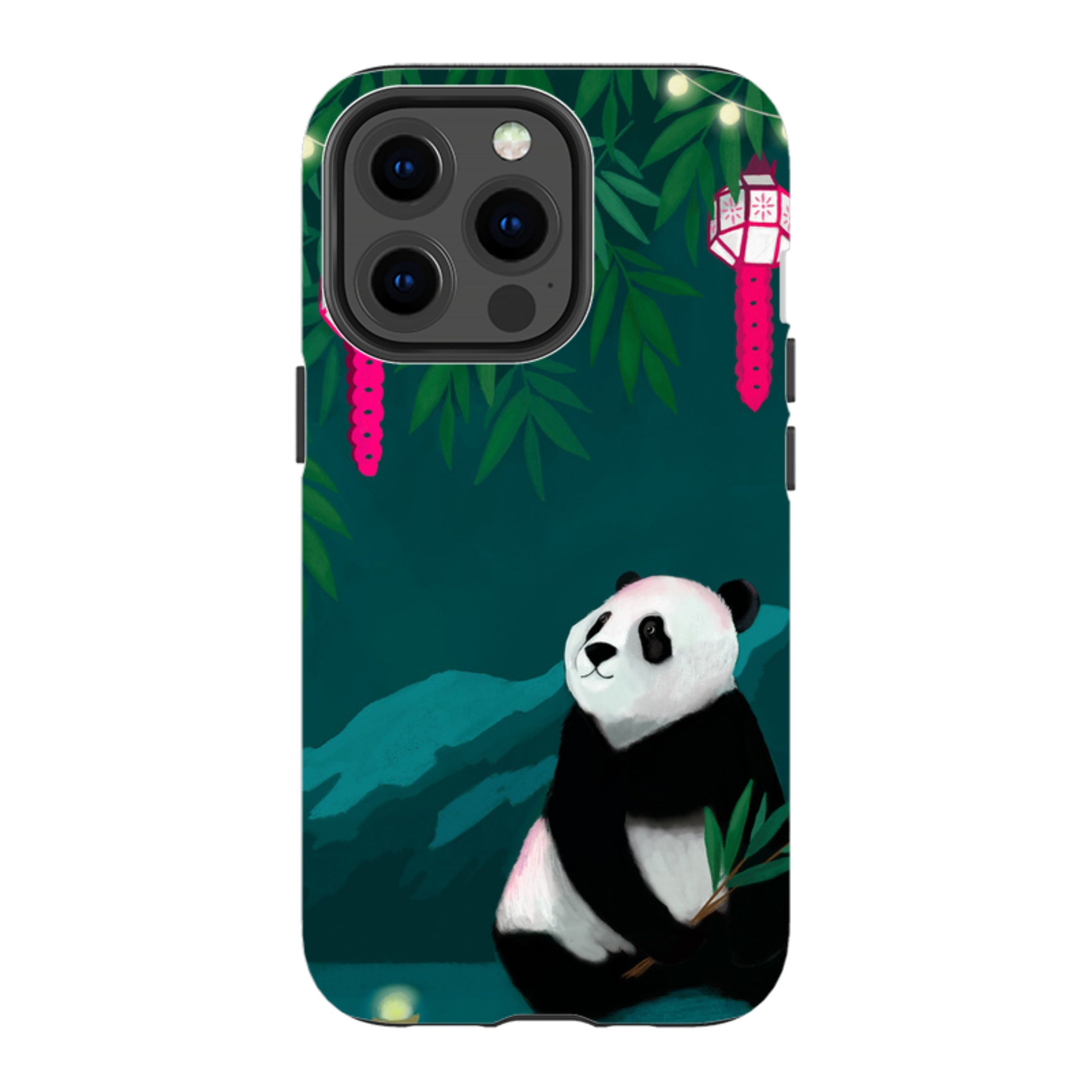 iPhone Tough Case - Panda And Lanterns By Bex Parkin