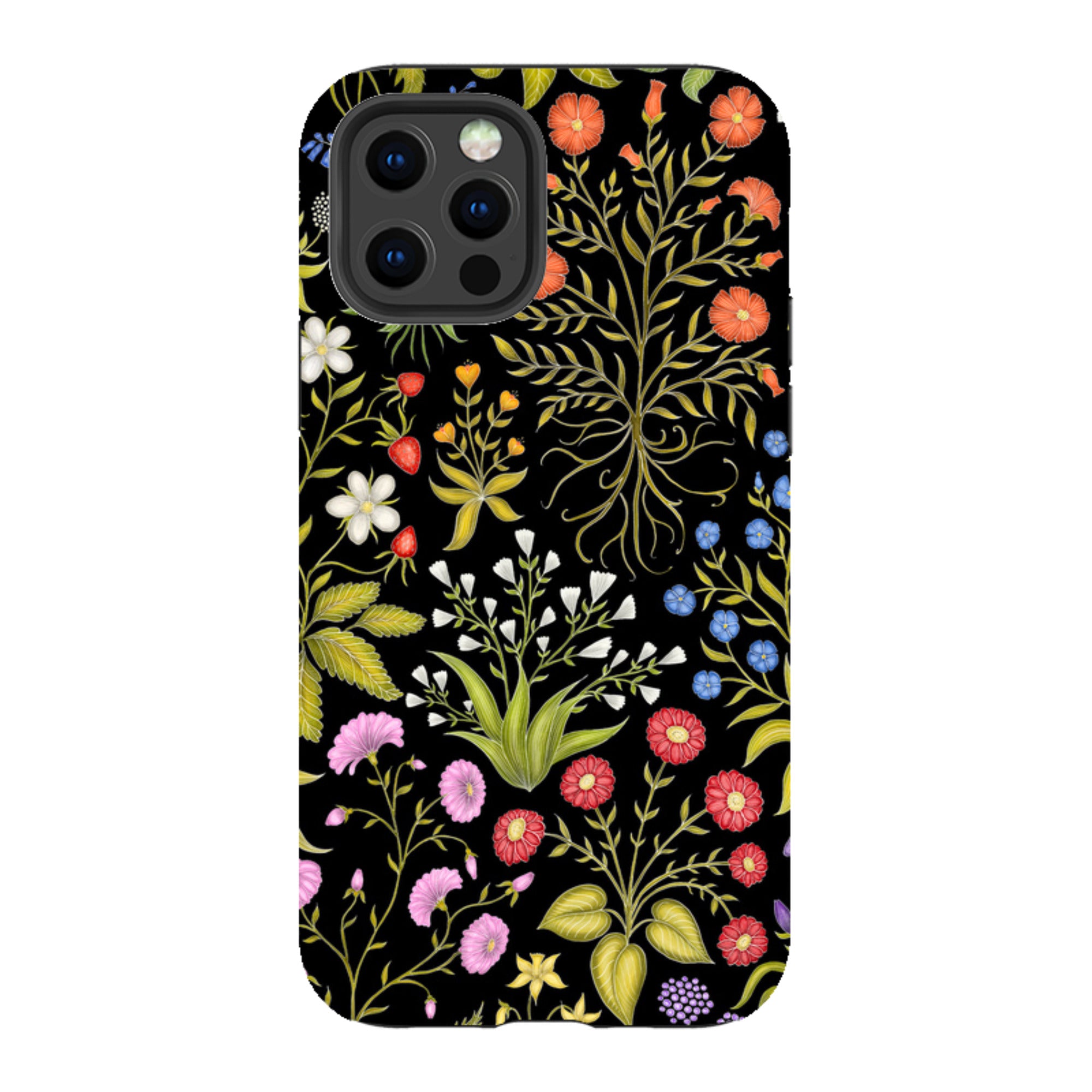 iPhone Tough Case - Fleurs Black By Catherine Rowe