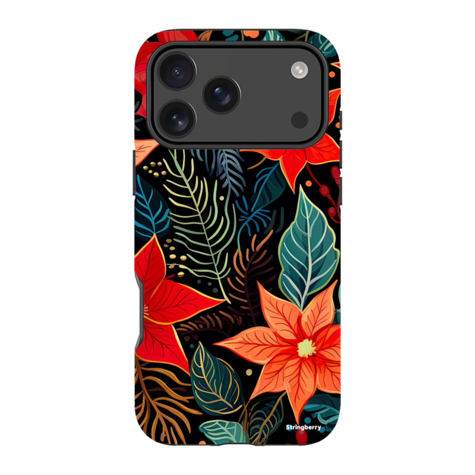 iPhone Tough Case - Red Winter Floral