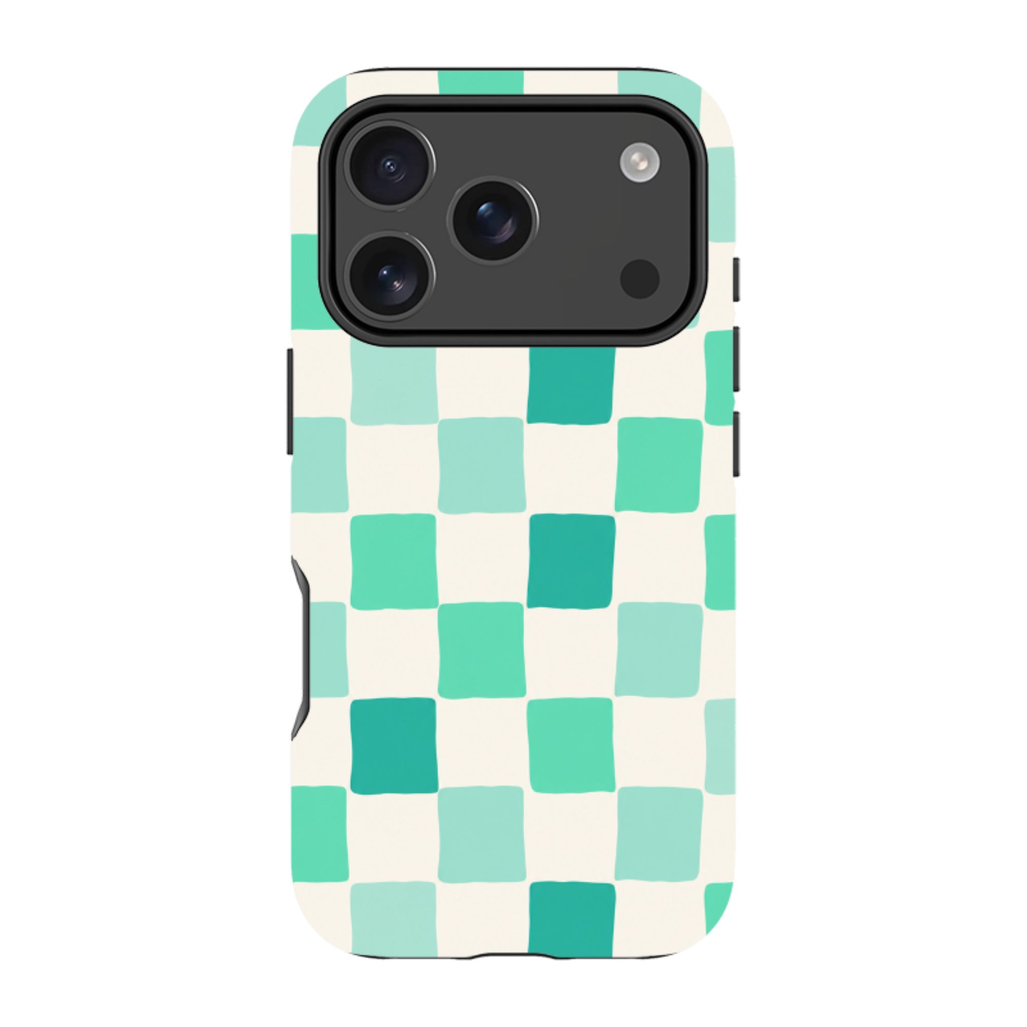 iPhone MagSafe Tough Case - Mint Green Checkerboard
