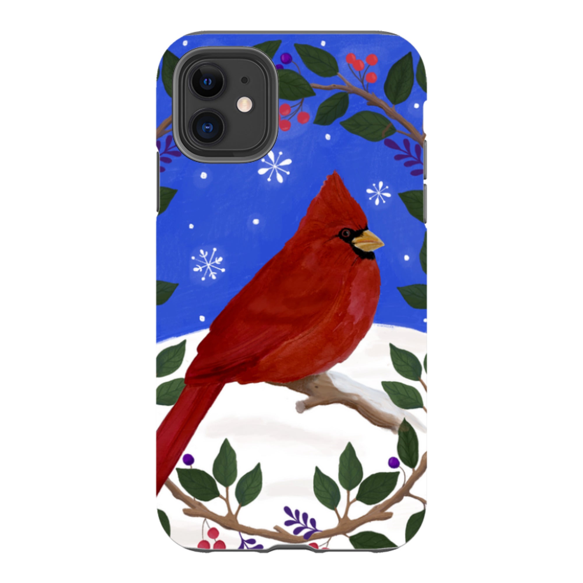 iPhone Tough Case - Cardinal Wreath By Bex Parkin