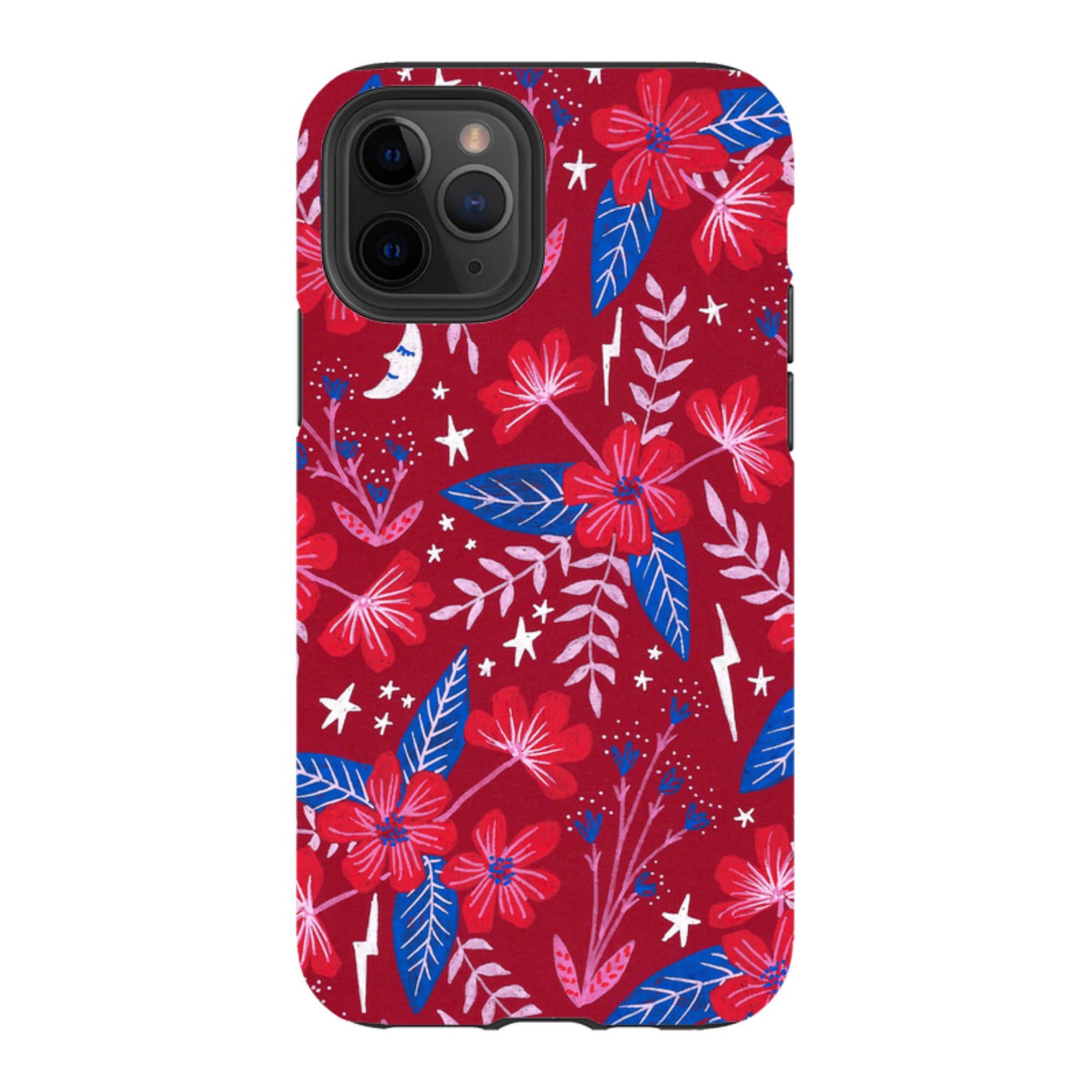 iPhone Tough Case - Red Moon Garden By Lee Foster Wilson