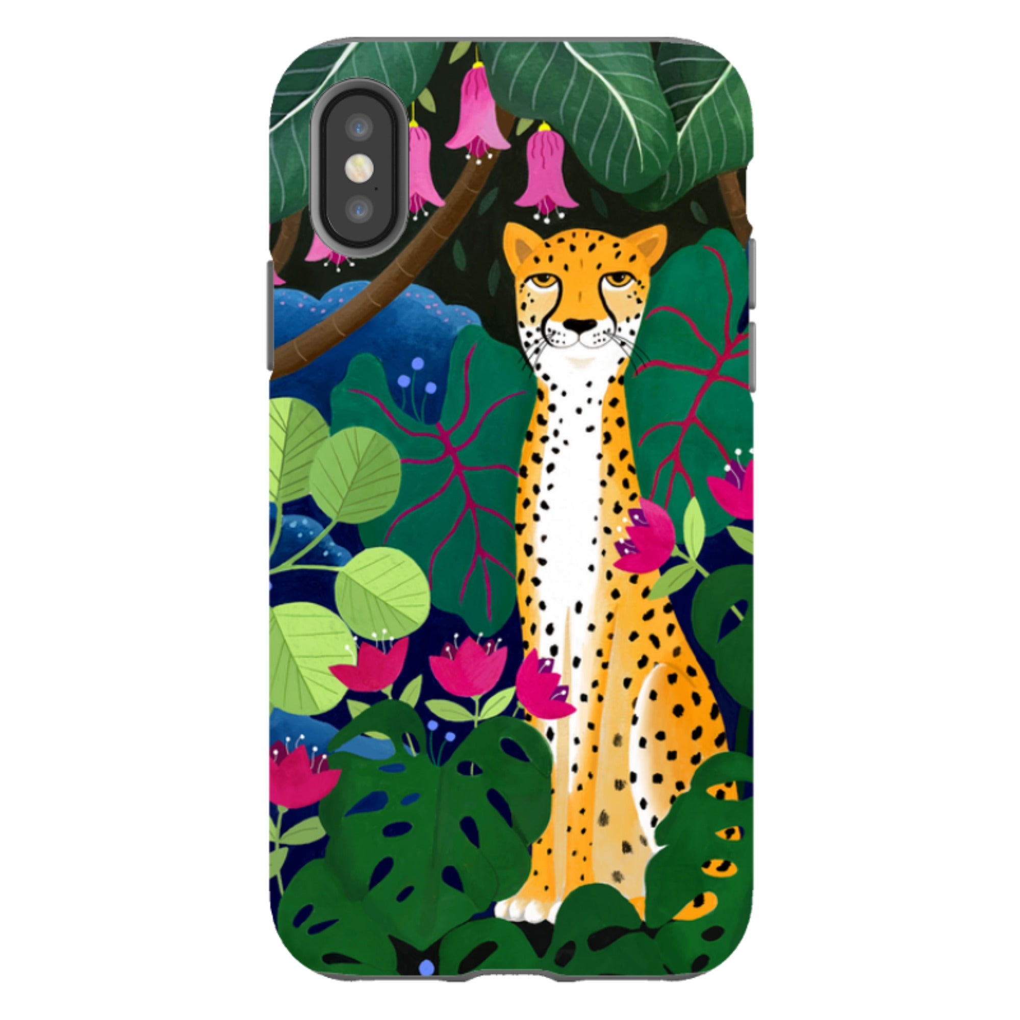 iPhone Tough Case - Cheetah And Monstera By Bex Parkin