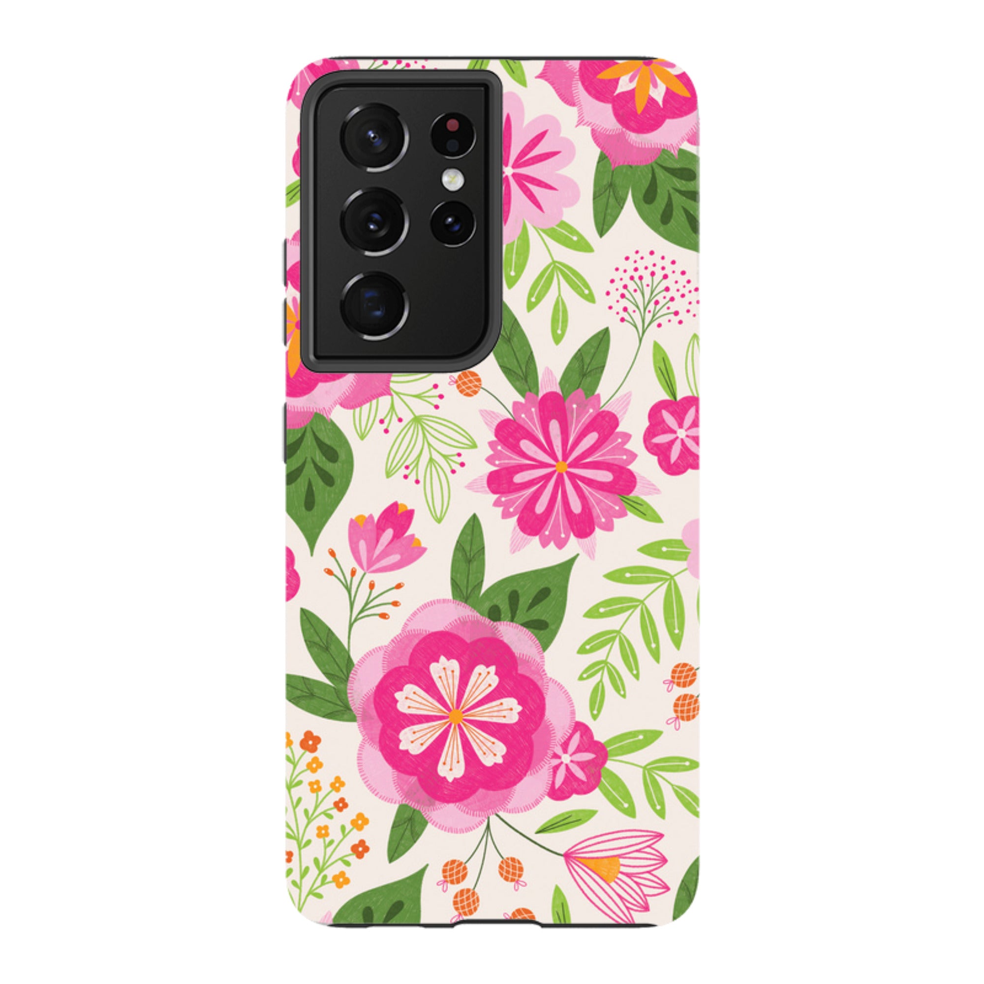 Samsung Tough Case - Big Bold Blooms Ivory By Jenny Zemanek