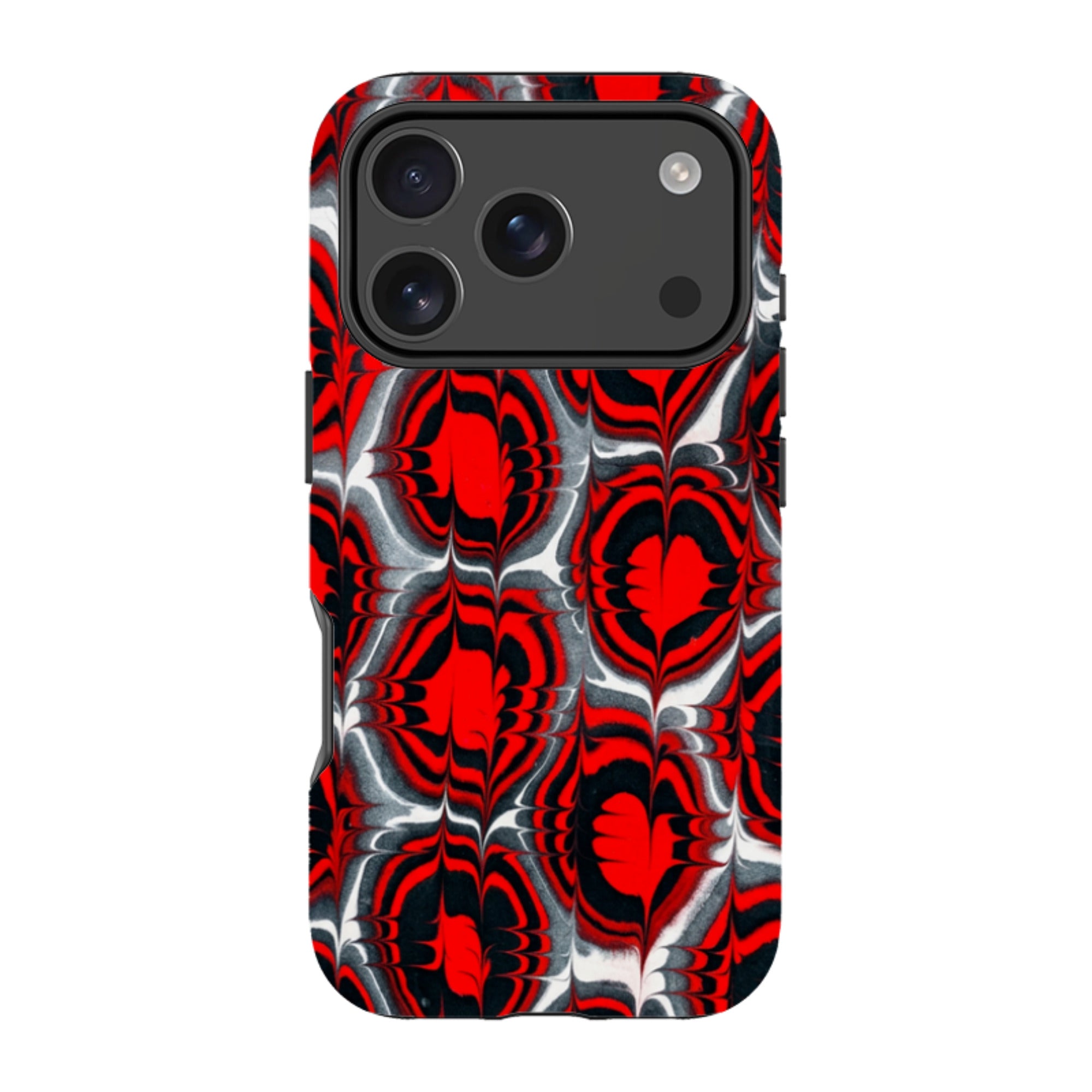 iPhone Tough Case - Red & Black Marble