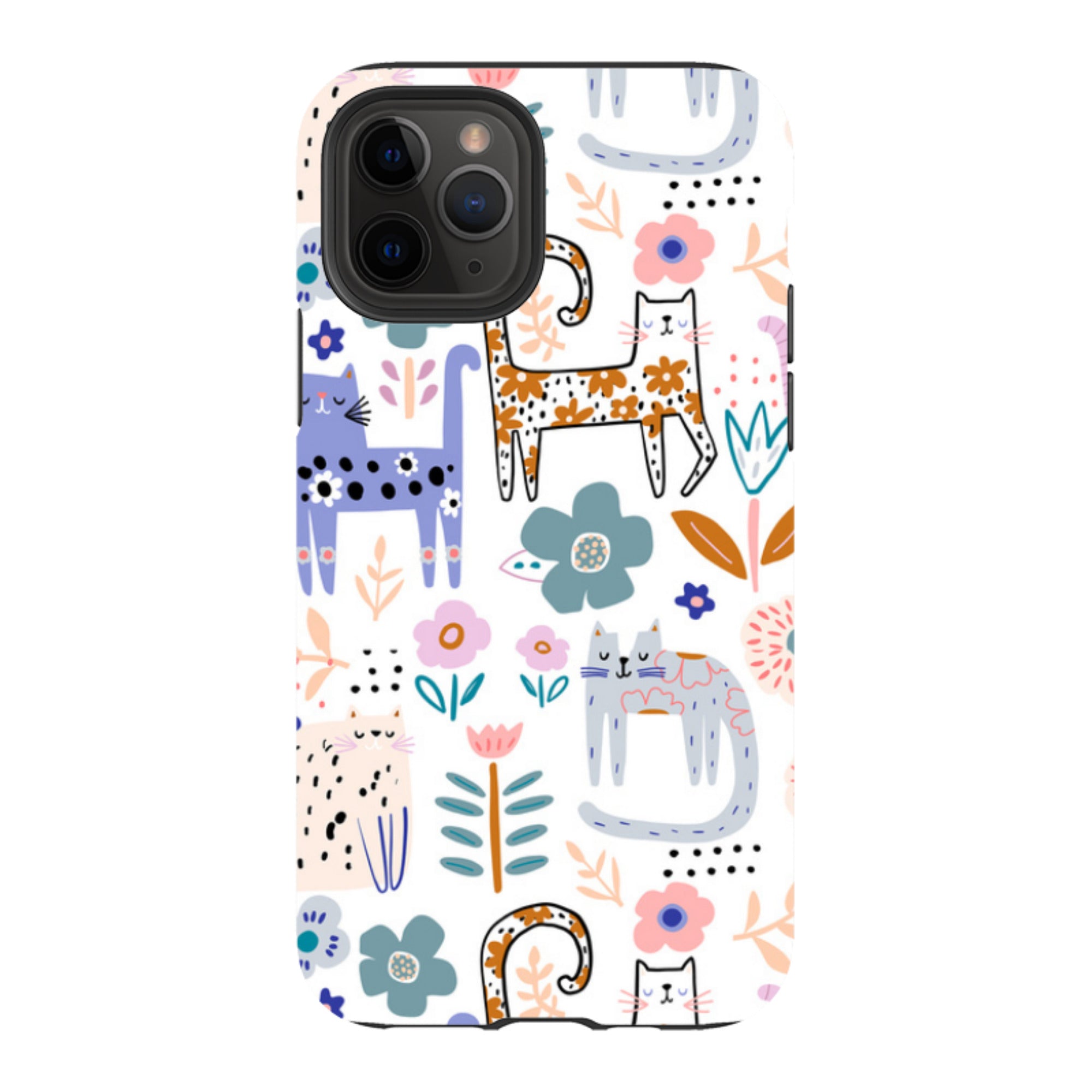 iPhone Tough Case - Floral Cats