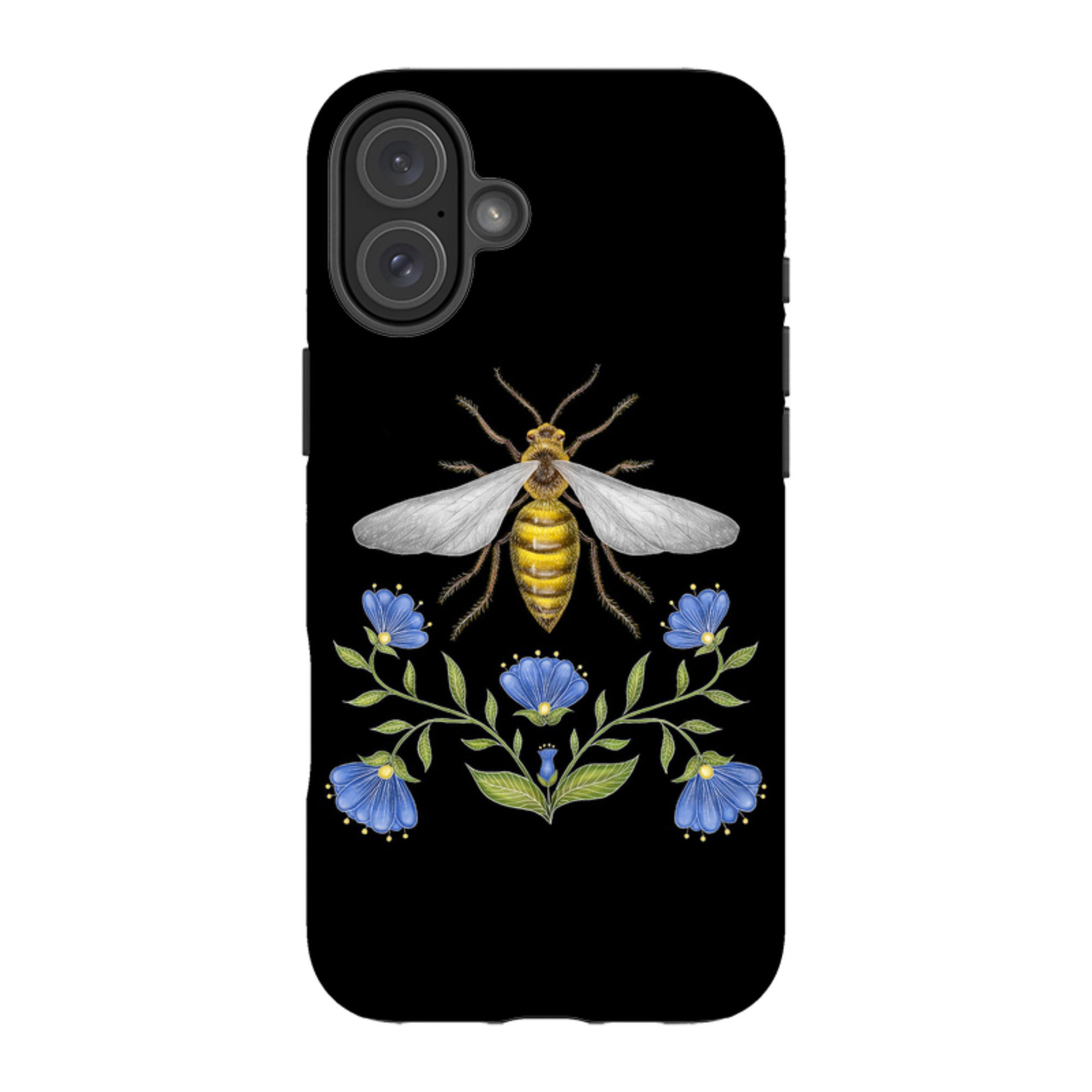 iPhone Tough Case - Wings Of Freedom Black By Catherine Rowe
