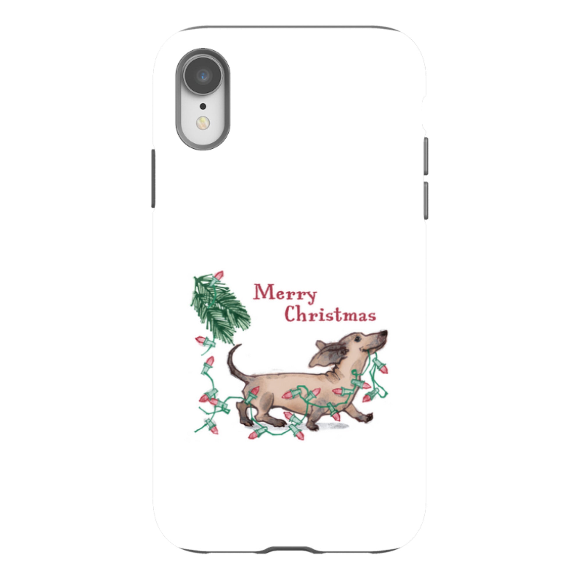 iPhone Tough Case - Christmas Dachshund By Liane Payne