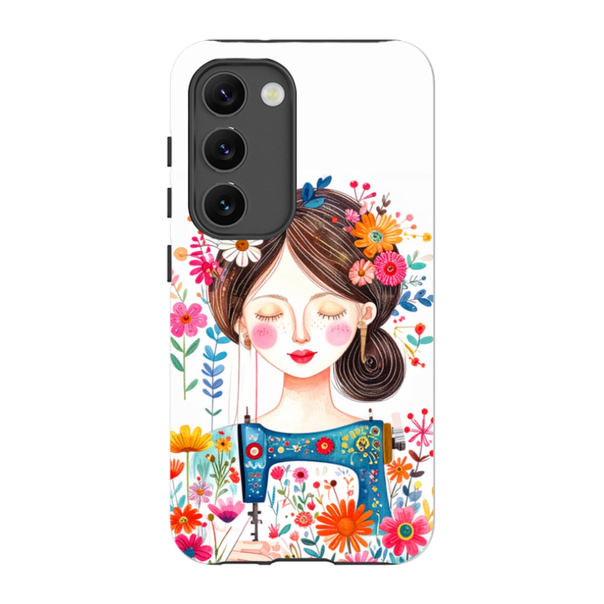 Samsung Tough  Case - Floral Sewing Lady