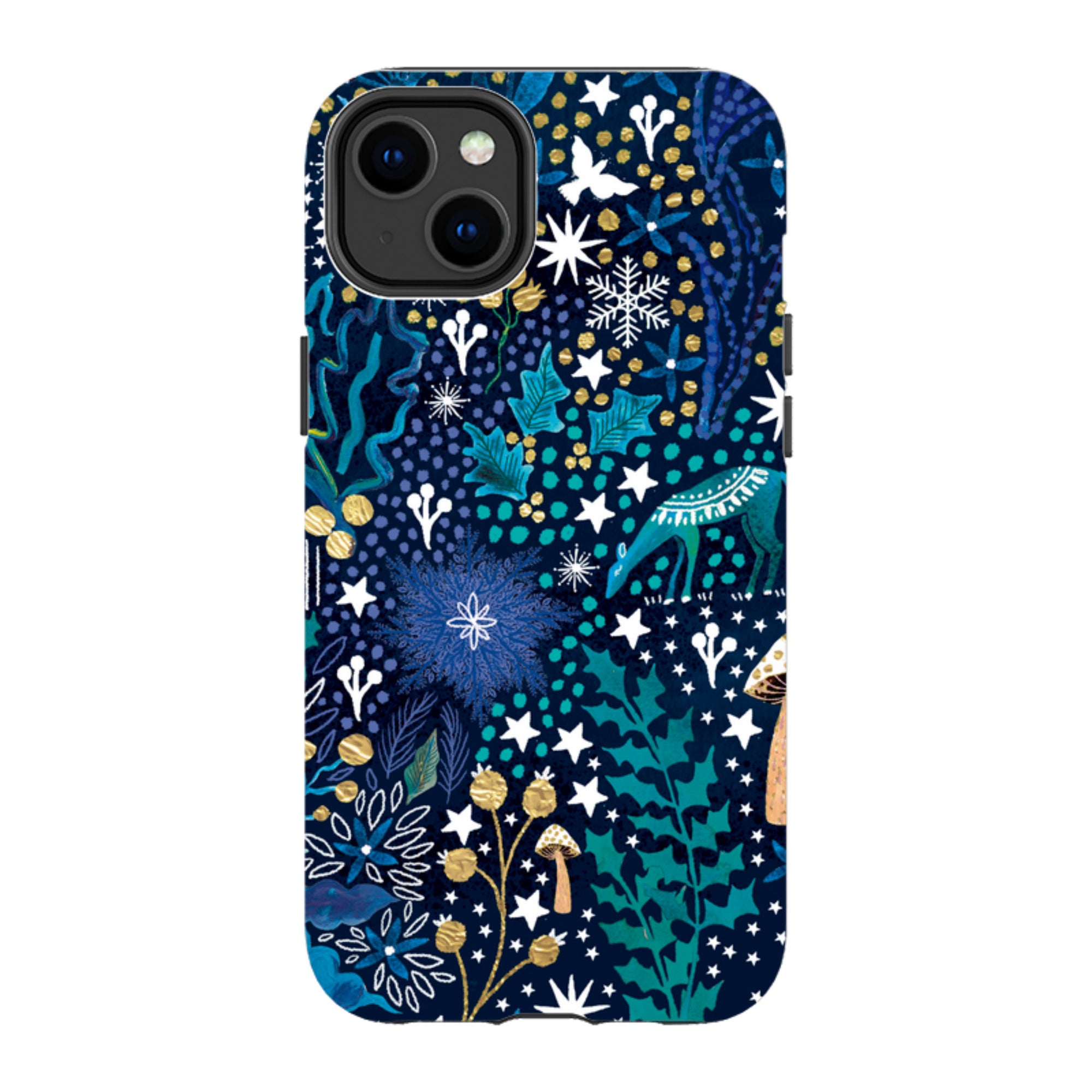 iPhone MagSafe Tough Case - Winter Flowers Teal By Emma Frances Grant