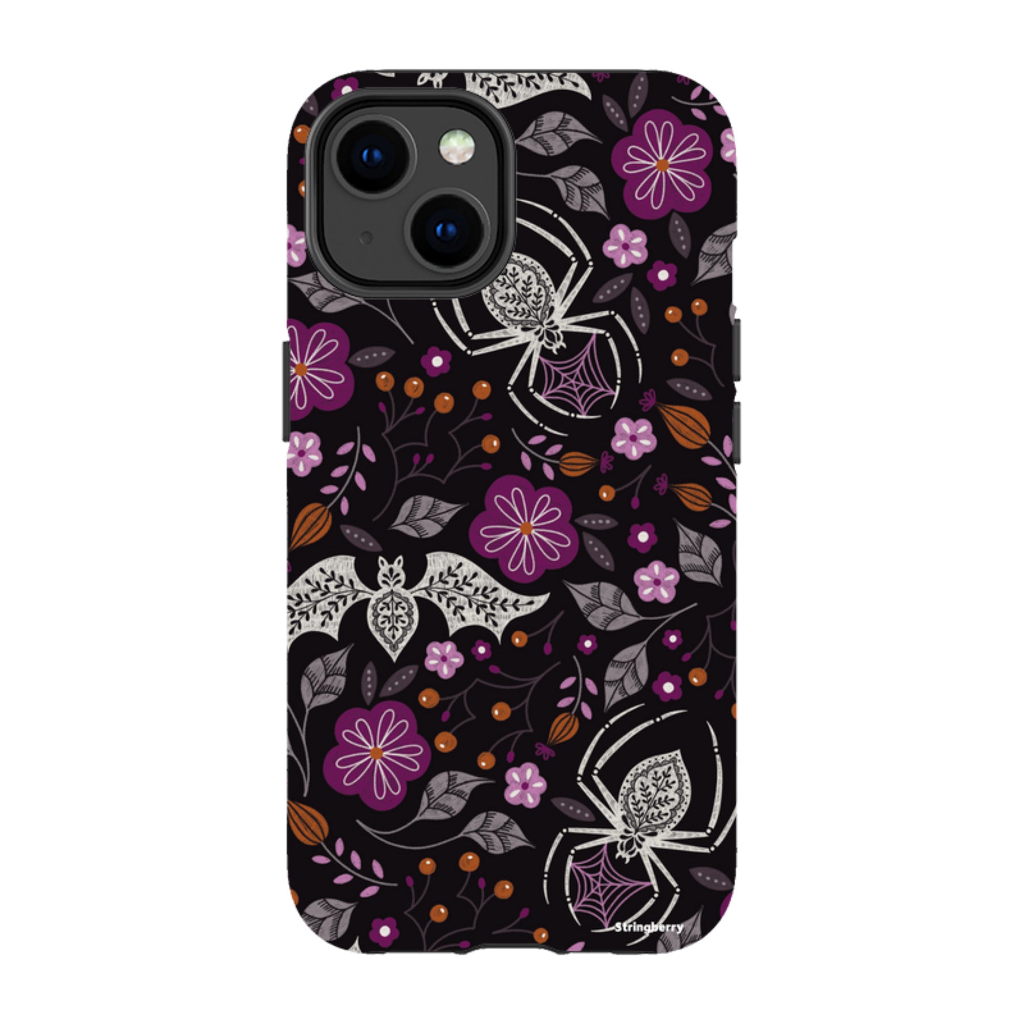 iPhone Tough Case - SpiderBat Black By Jenny Zemanek