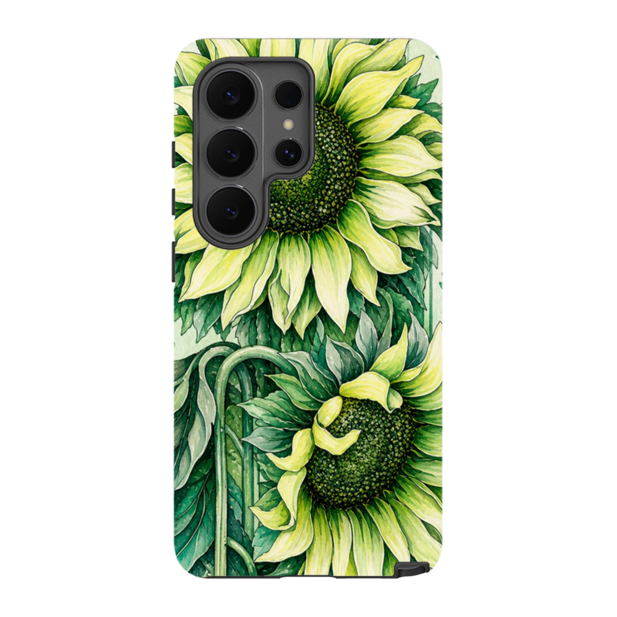 Samsung Tough Case - Sage Green Sunflower