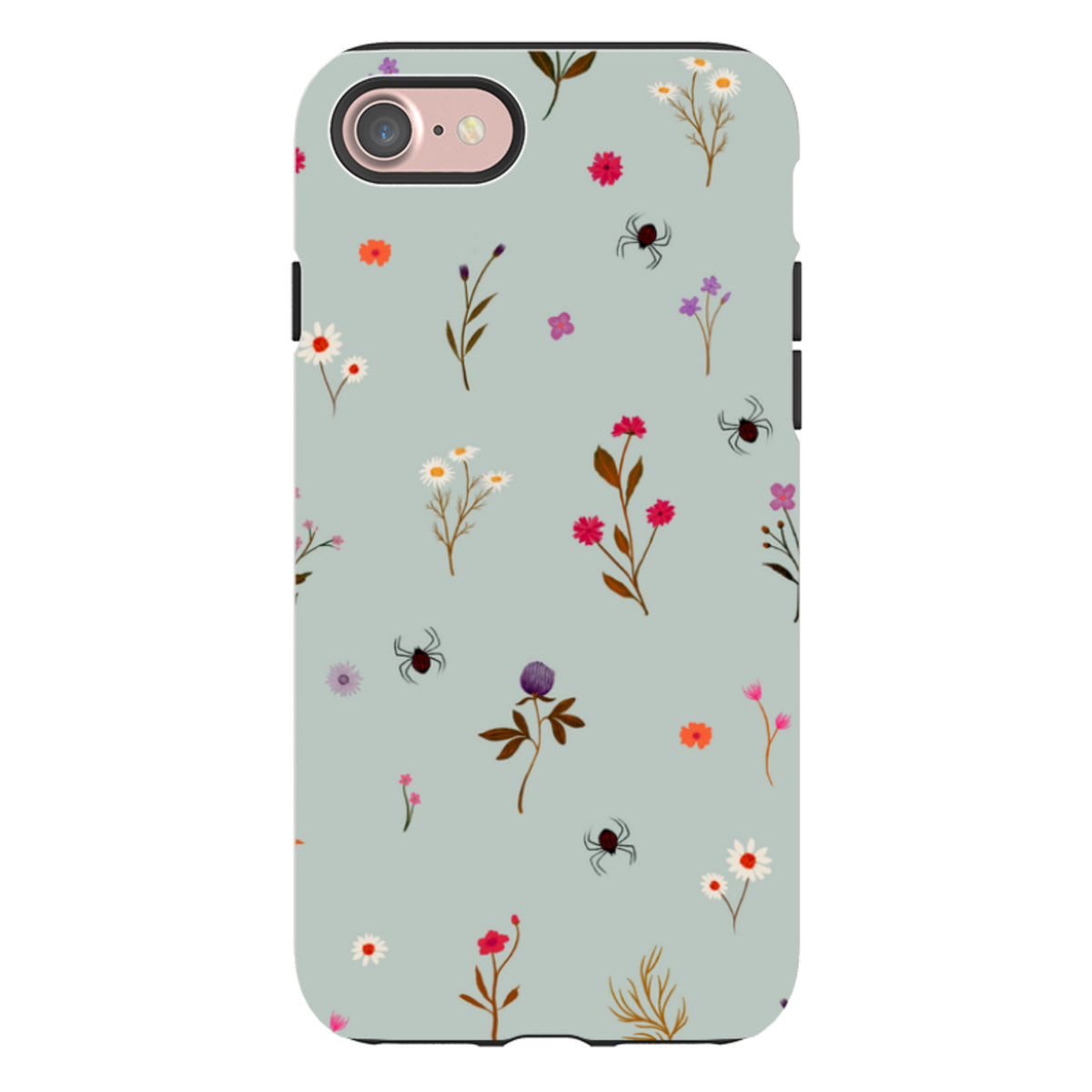 iPhone Tough Case - Florals and Spiders - Dusty Gourd By Katherine Quinn