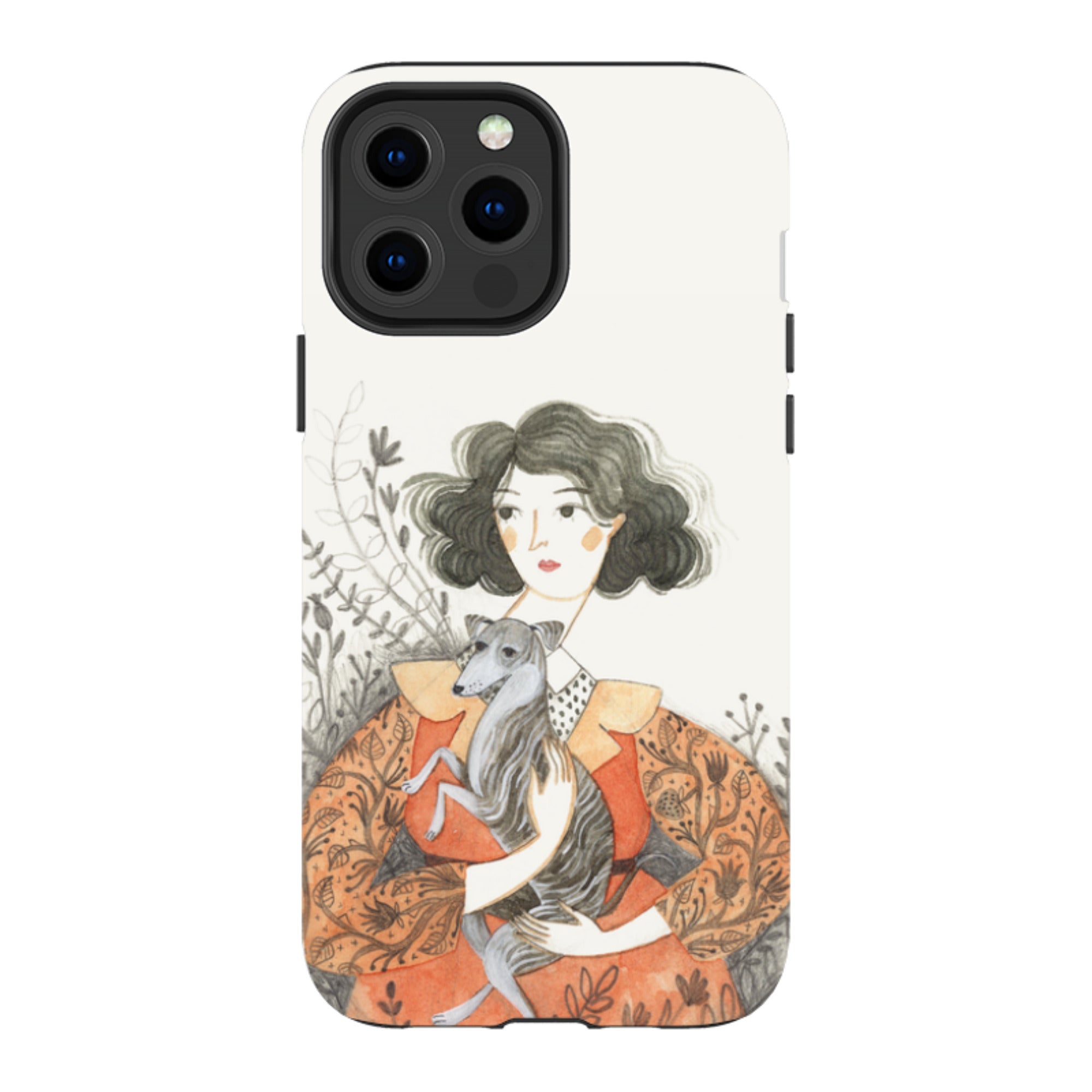 iPhone Tough Case - Lady With Whippet By Meghann Rader
